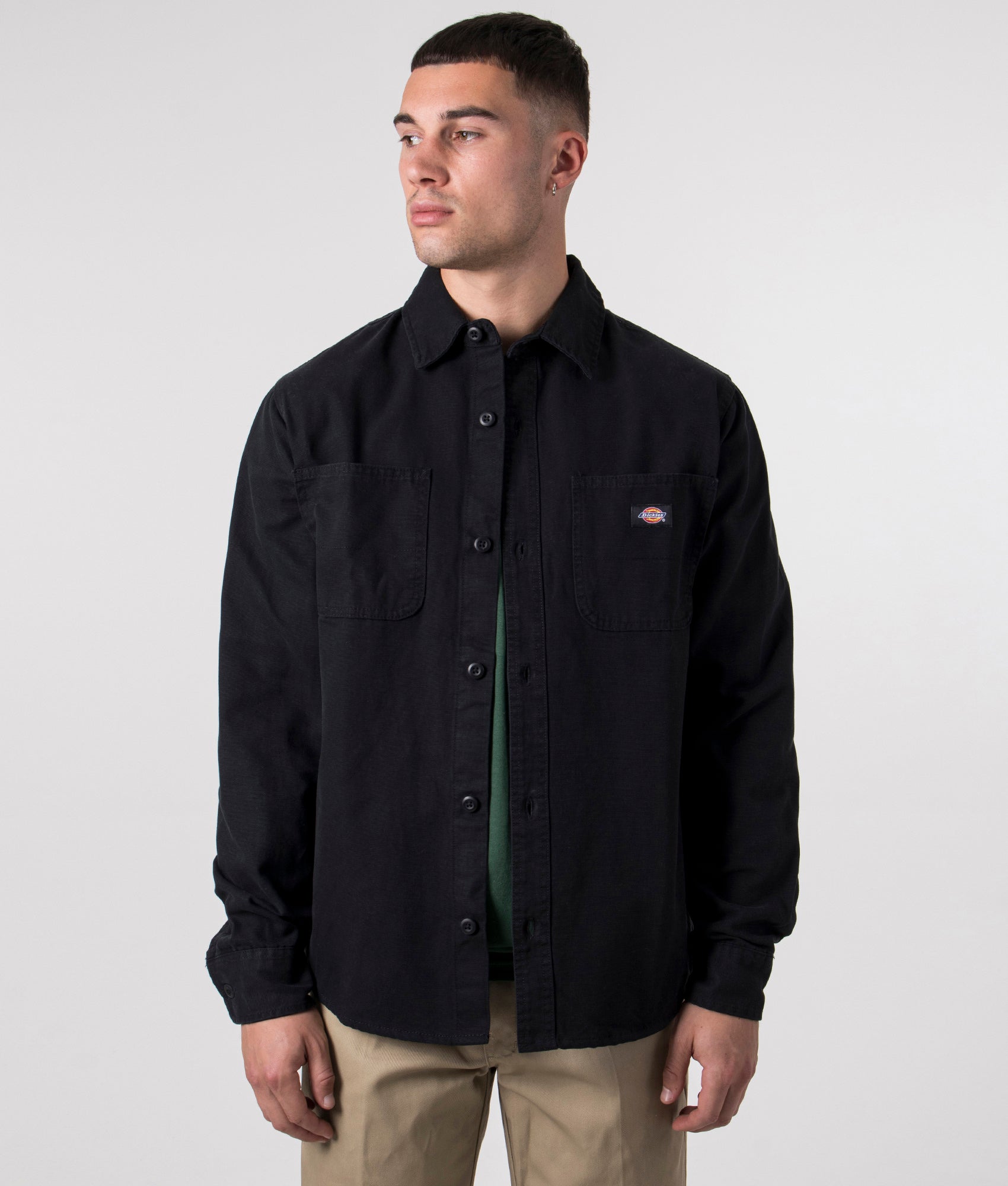 Dickies Long Sleeve Work Shirt - Black - L - Men