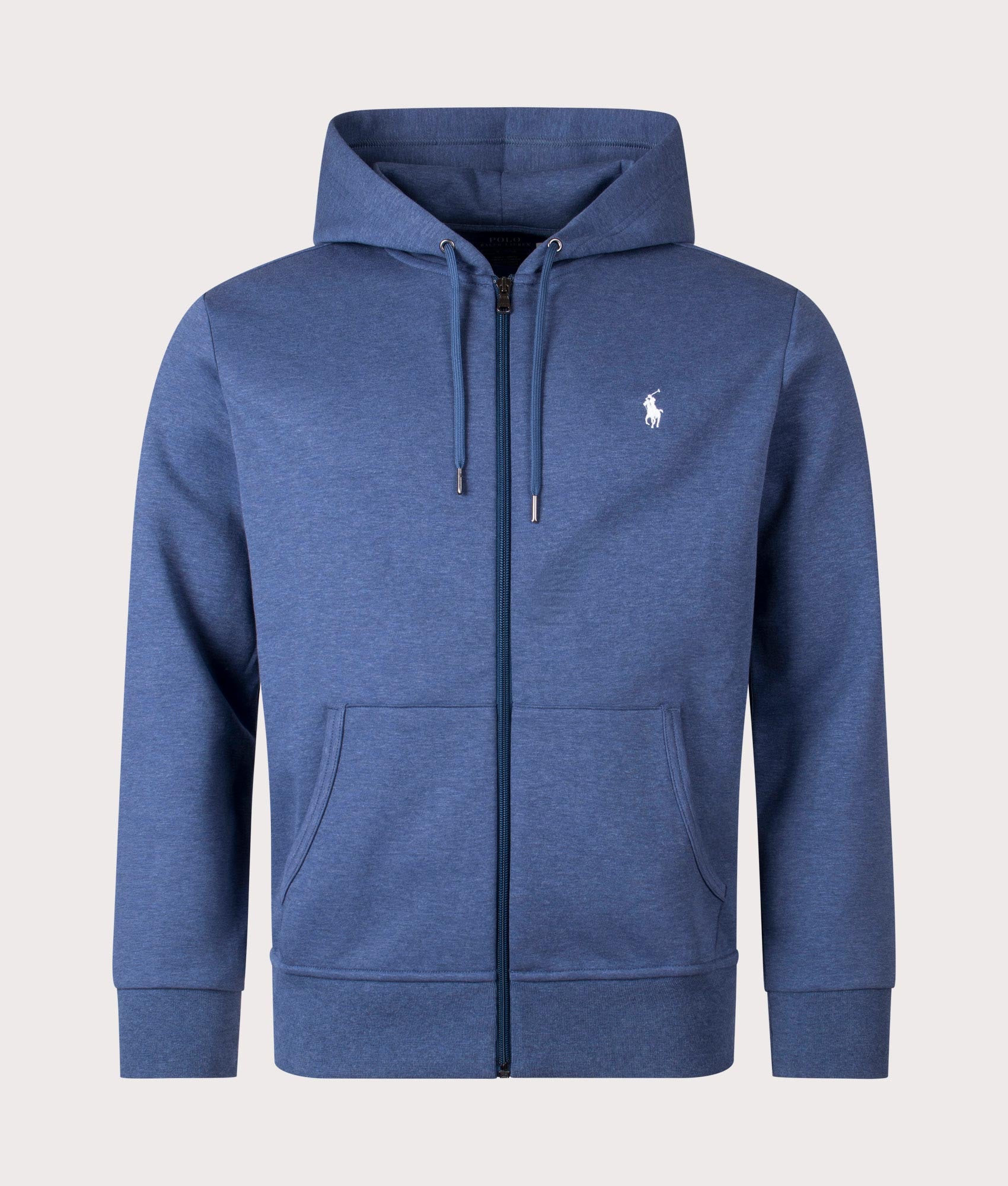 Double Knit Zip Up Hoodie Derby Blue Heather