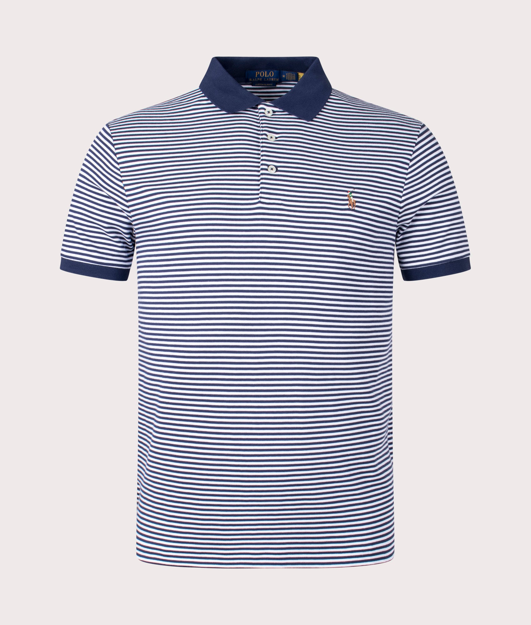 Custom Slim Fit Polo Shirt in 001 Refined Navy/White | Polo Ralph 