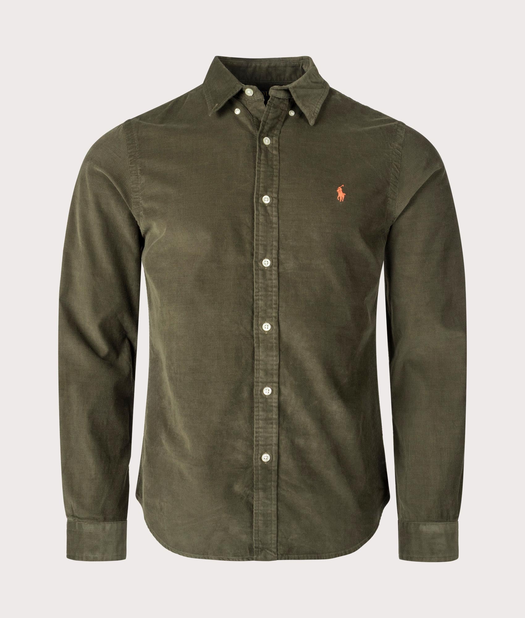 Polo Ralph Lauren Slim Fit Corduroy Shirt in Olive Green EQVVS Men