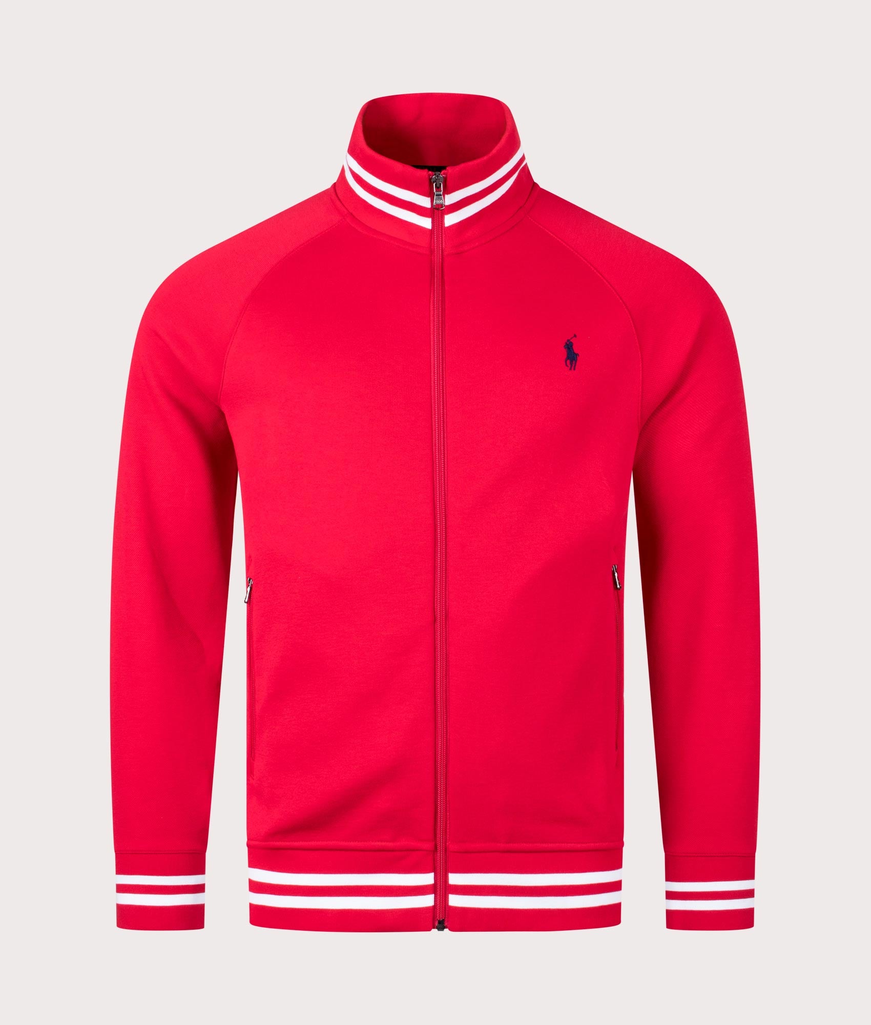 Zip Through Double Knit Track Top Red Multi | Polo Ralph Lauren 