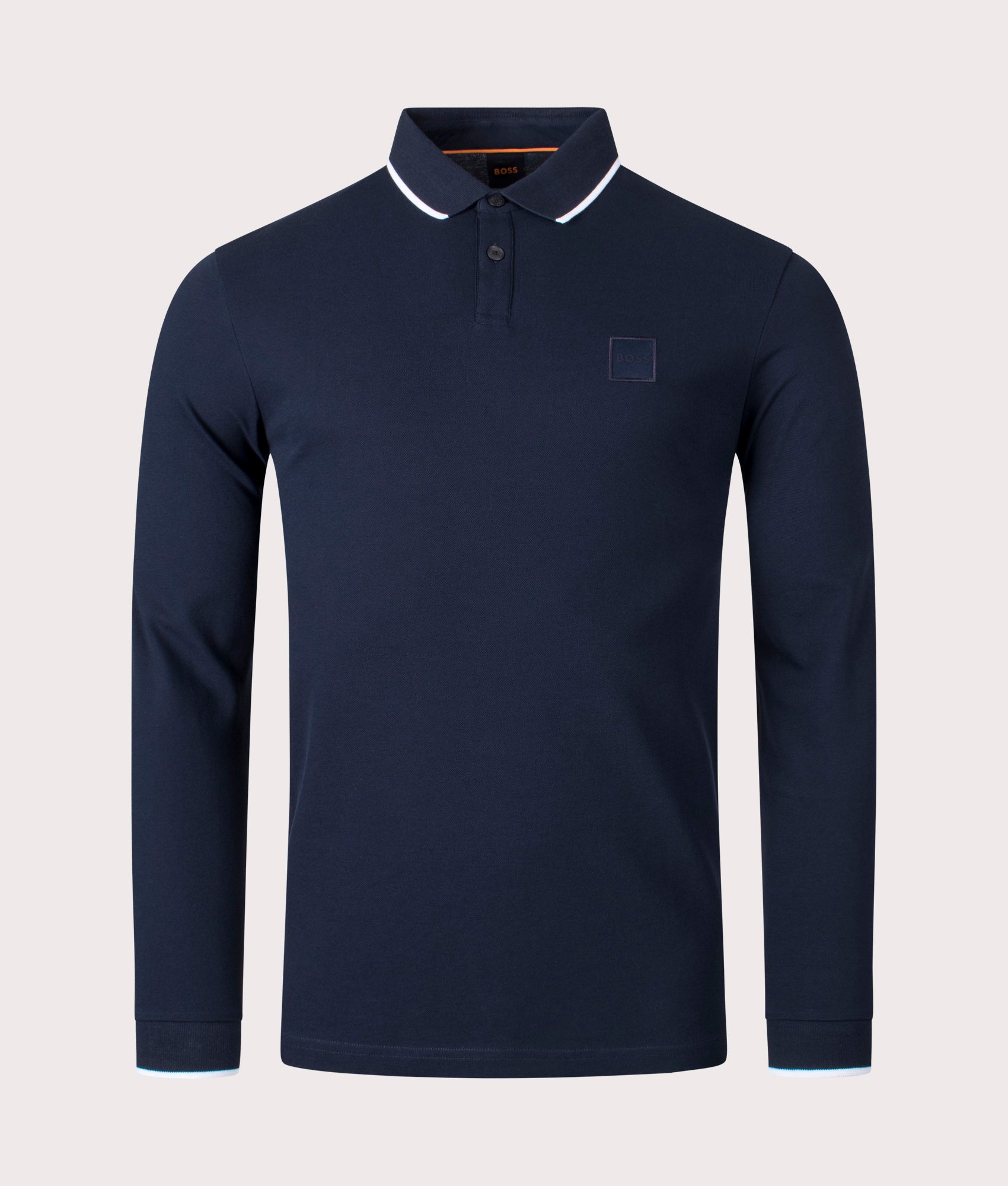 Long Sleeve Passertip Polo Shirt | | EQVVS Blue BOSS Dark