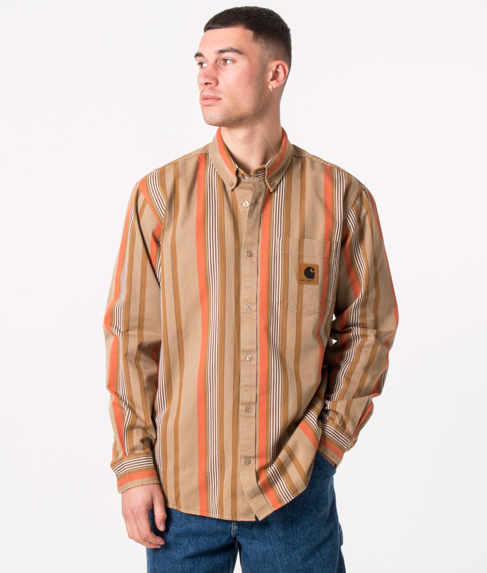 Relaxed Fit Dorado Shirt Dorado Stripe/Leather | Carhartt WIP | EQVVS