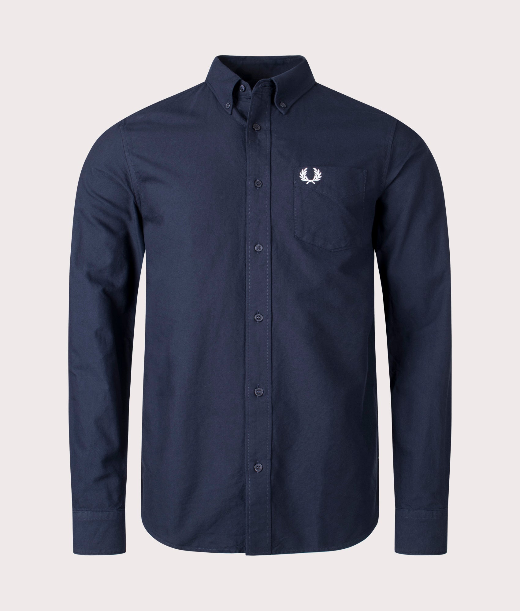 Fred perry short sleeve oxford best sale shirt navy