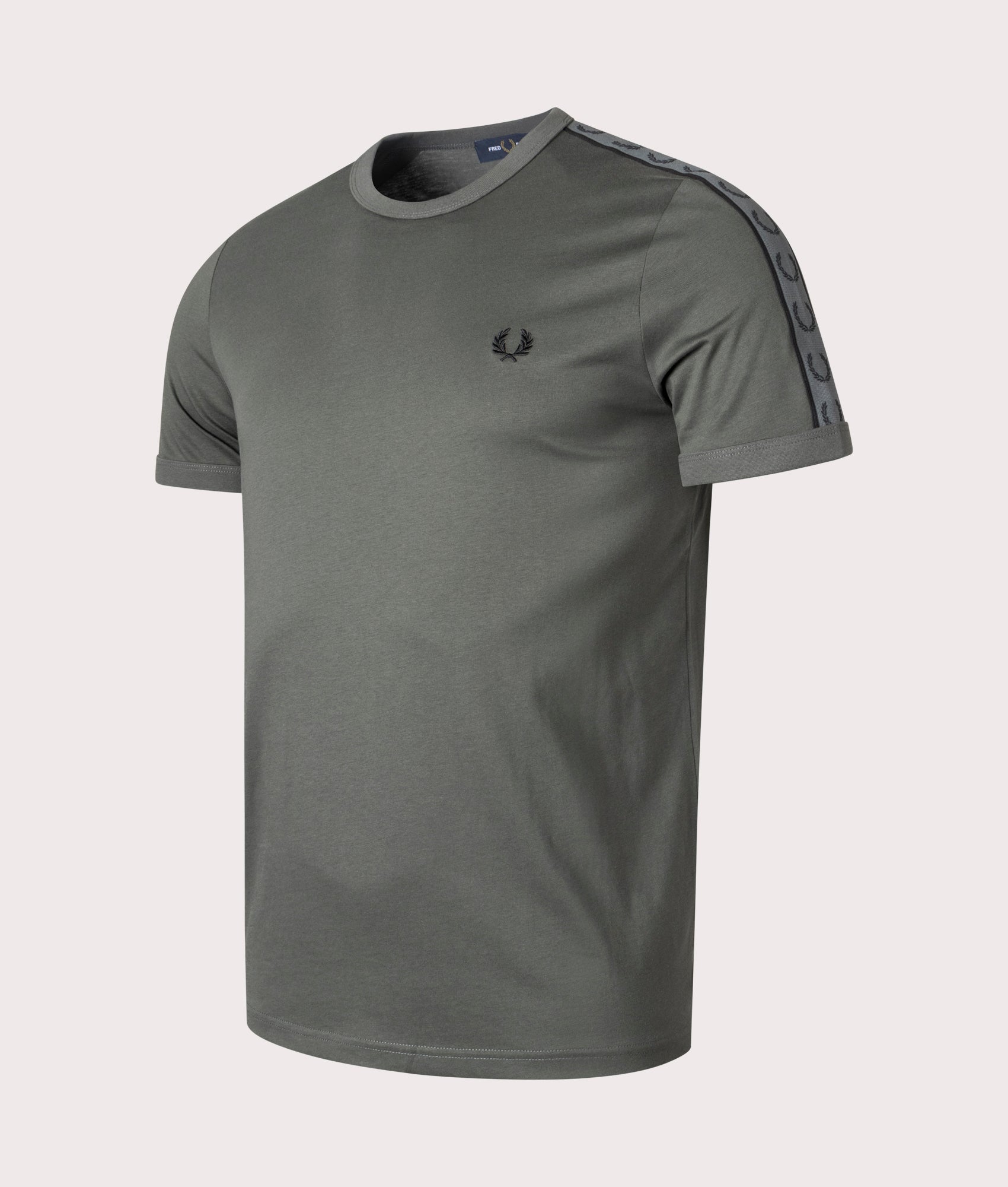 fred perry taped ringer t shirt green