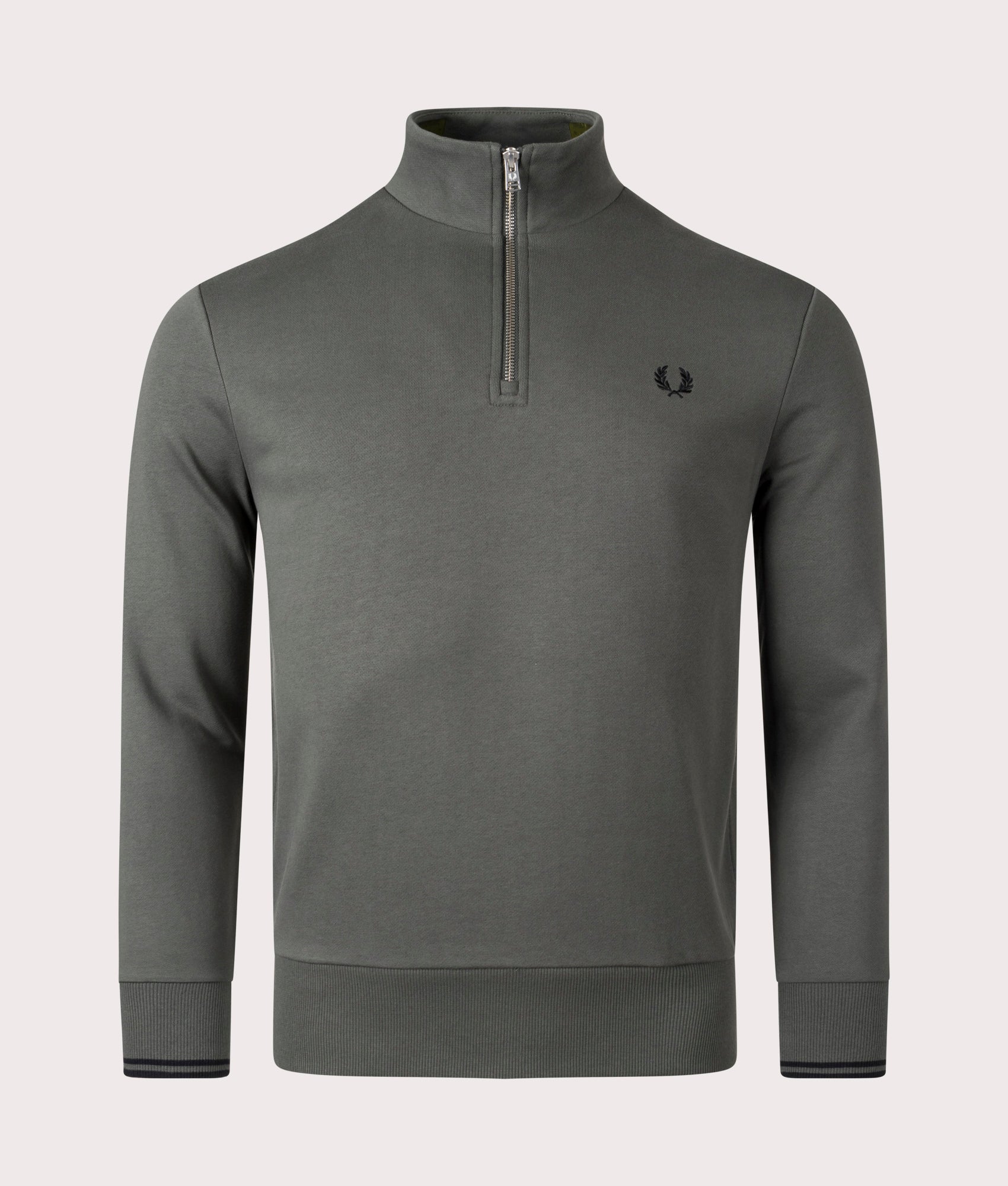 Fred perry half zip pique sweatshirt online