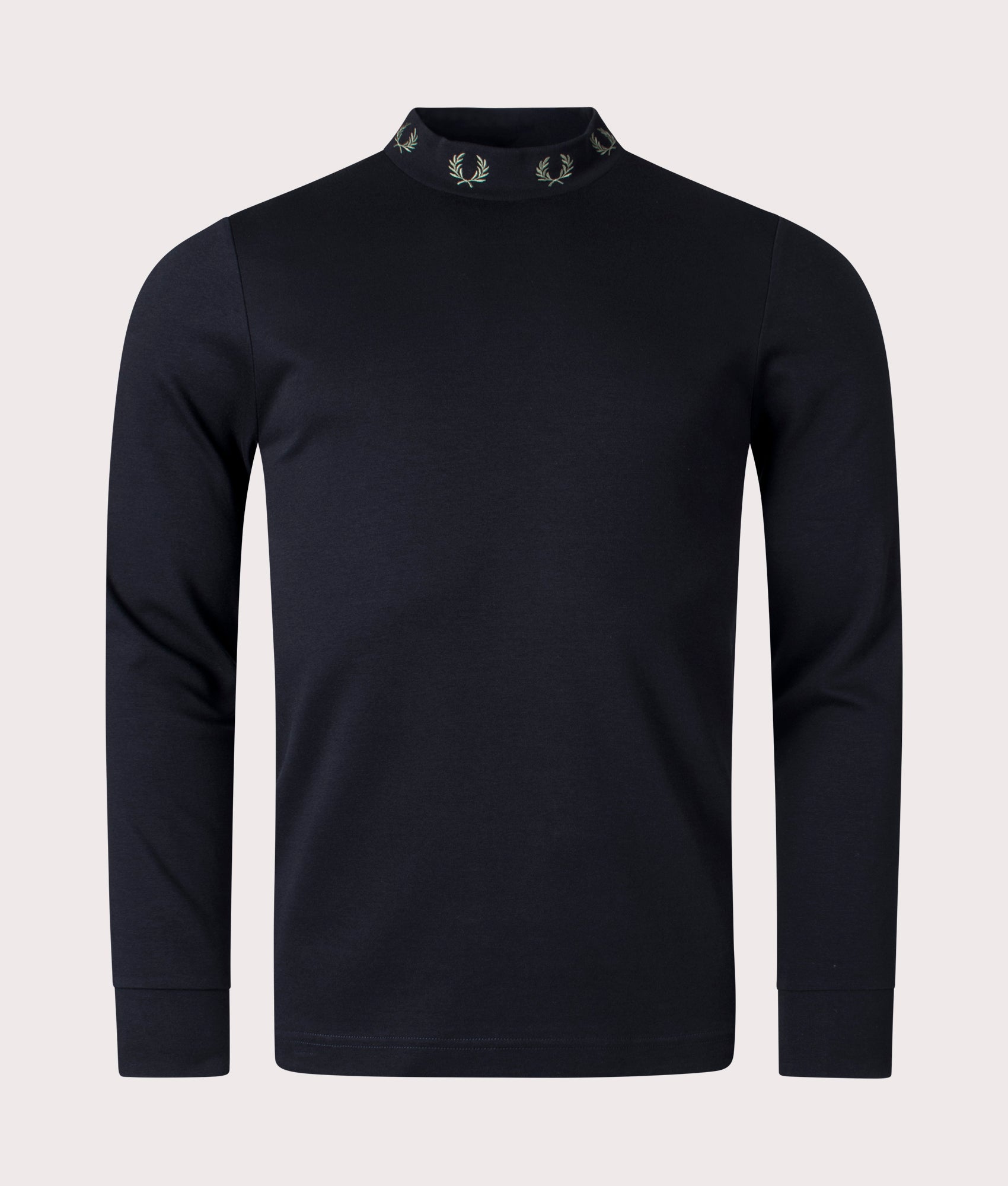 Laurel Wreath Neck Long Sleeve In 102 Black | Fred Perry | EQVVS