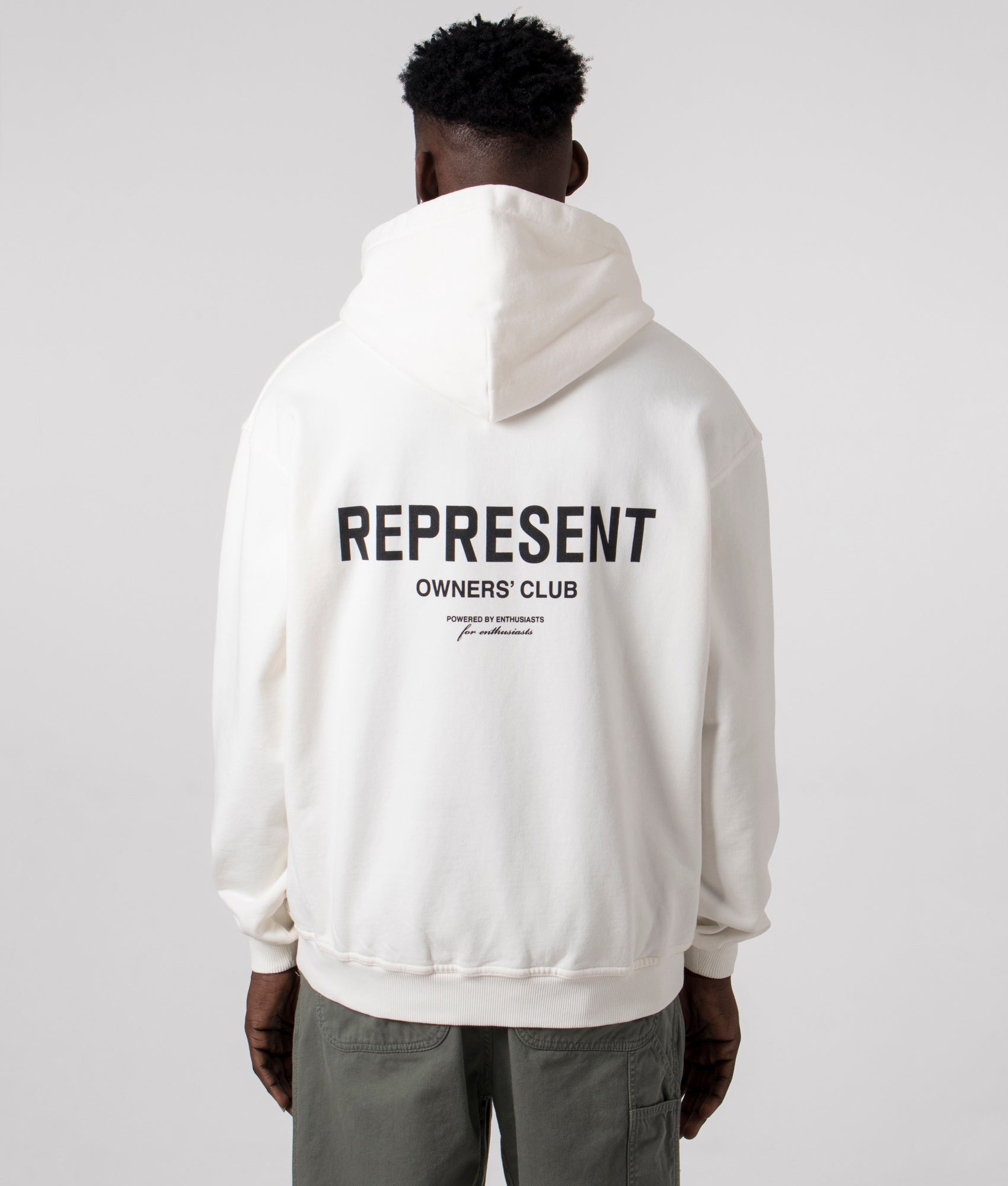 Represent Owners Club Hoodie Flat White Back Print REPRESENT EQVVS