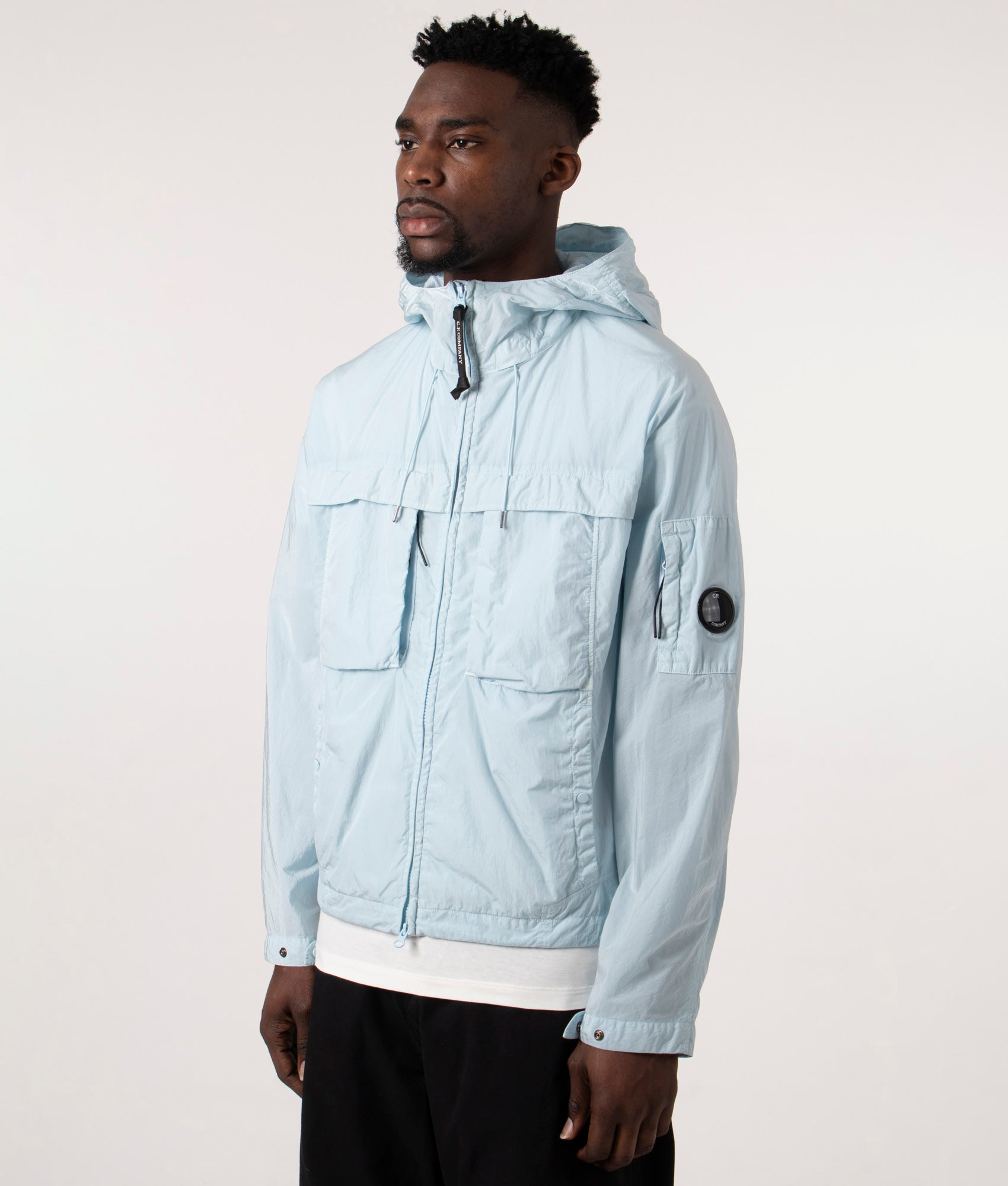 Chrome-R Hooded Jacket in Starlight Blue | CP Company | EQVVS Mnswear