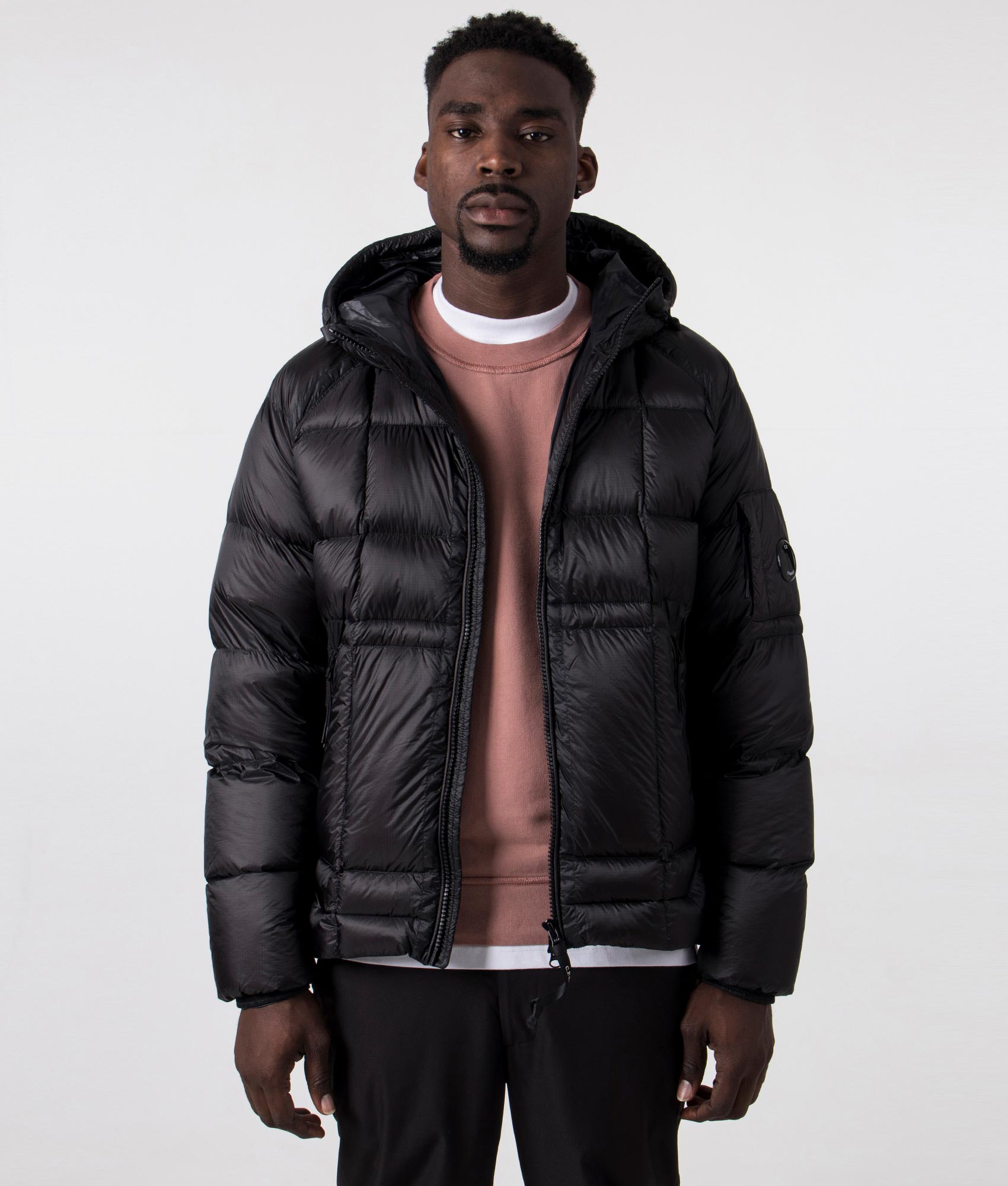 D.D. Shell Hooded Down Jacket in 999 Black | C.P. Company | EQVVS