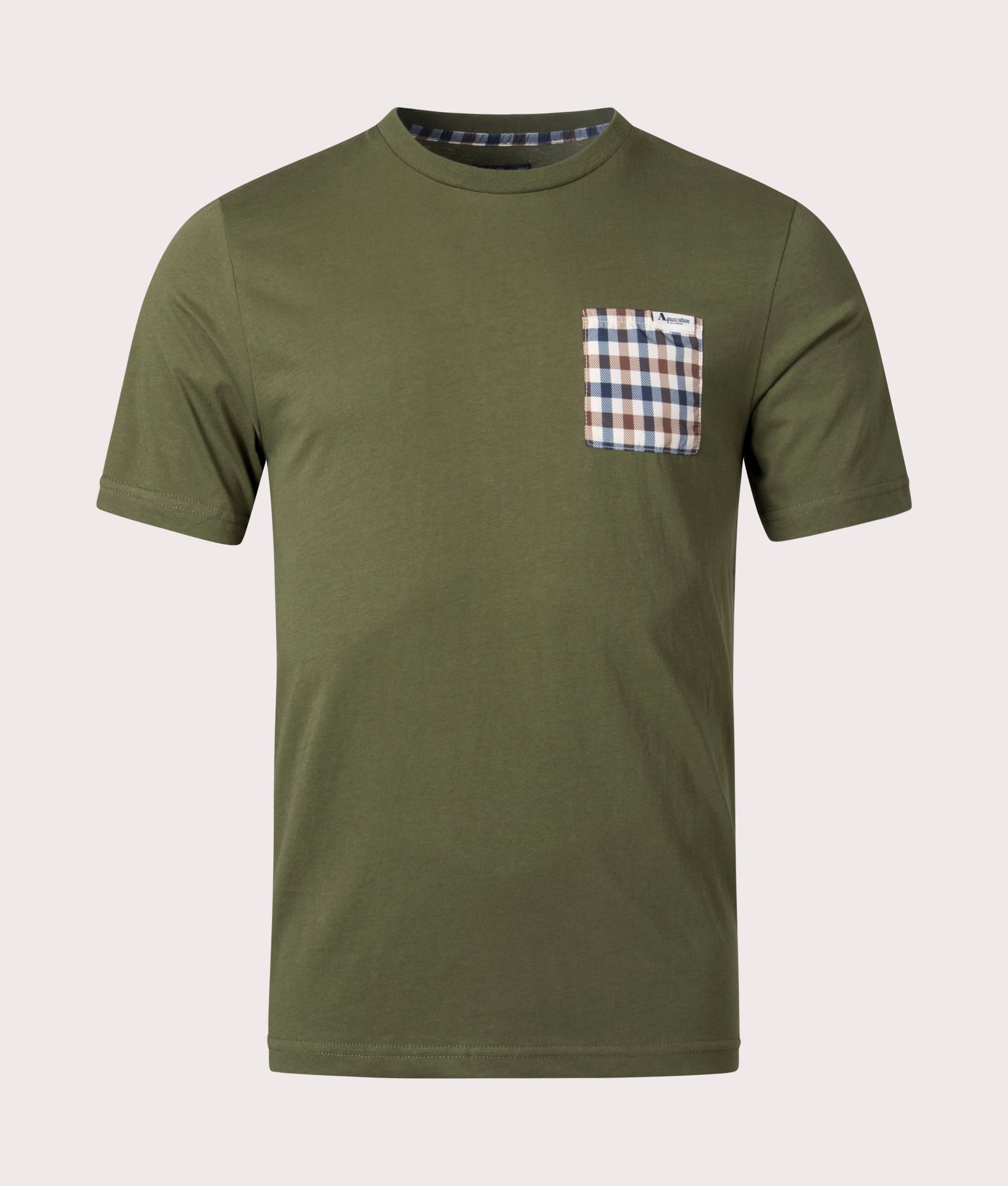 Active Check Pocket T Shirt Army Aquascutum EQVVS