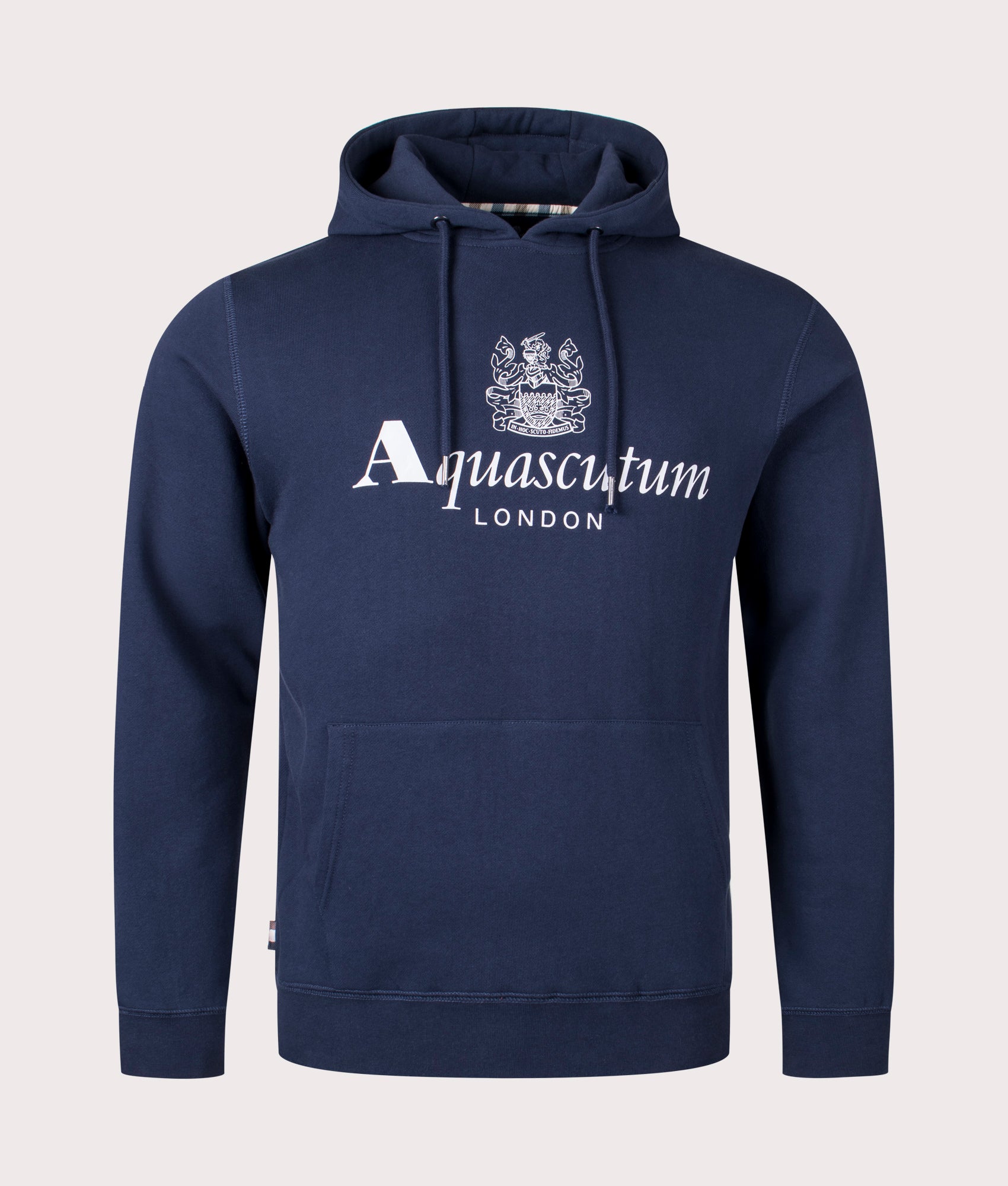 Active Big Logo Hoodie in Navy Aquascutum EQVVS