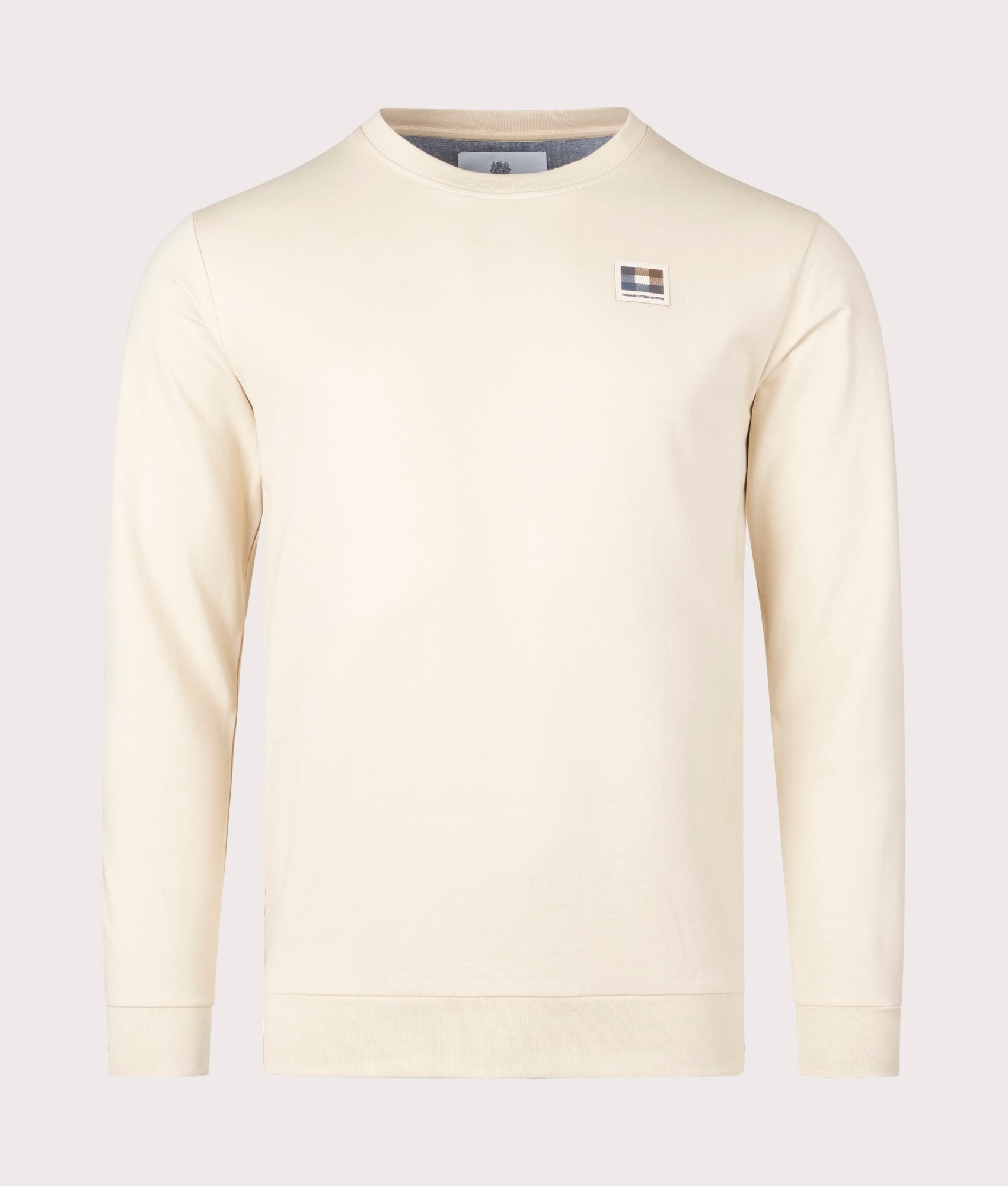 Active Club Check Patch Sweatshirt Beige Aquascutum EQVVS