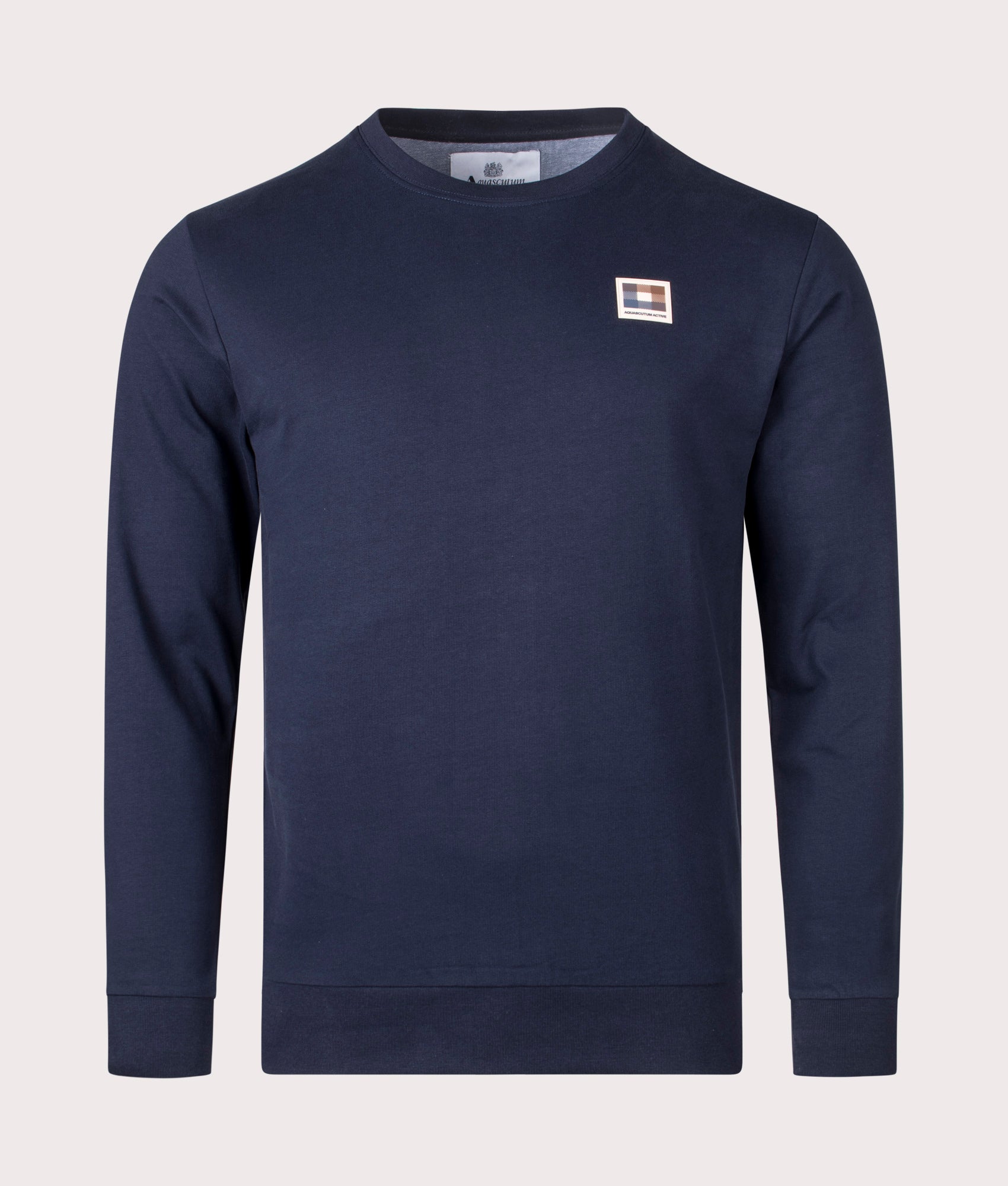 Active Club Check Patch Sweatshirt Navy Aquascutum EQVVS