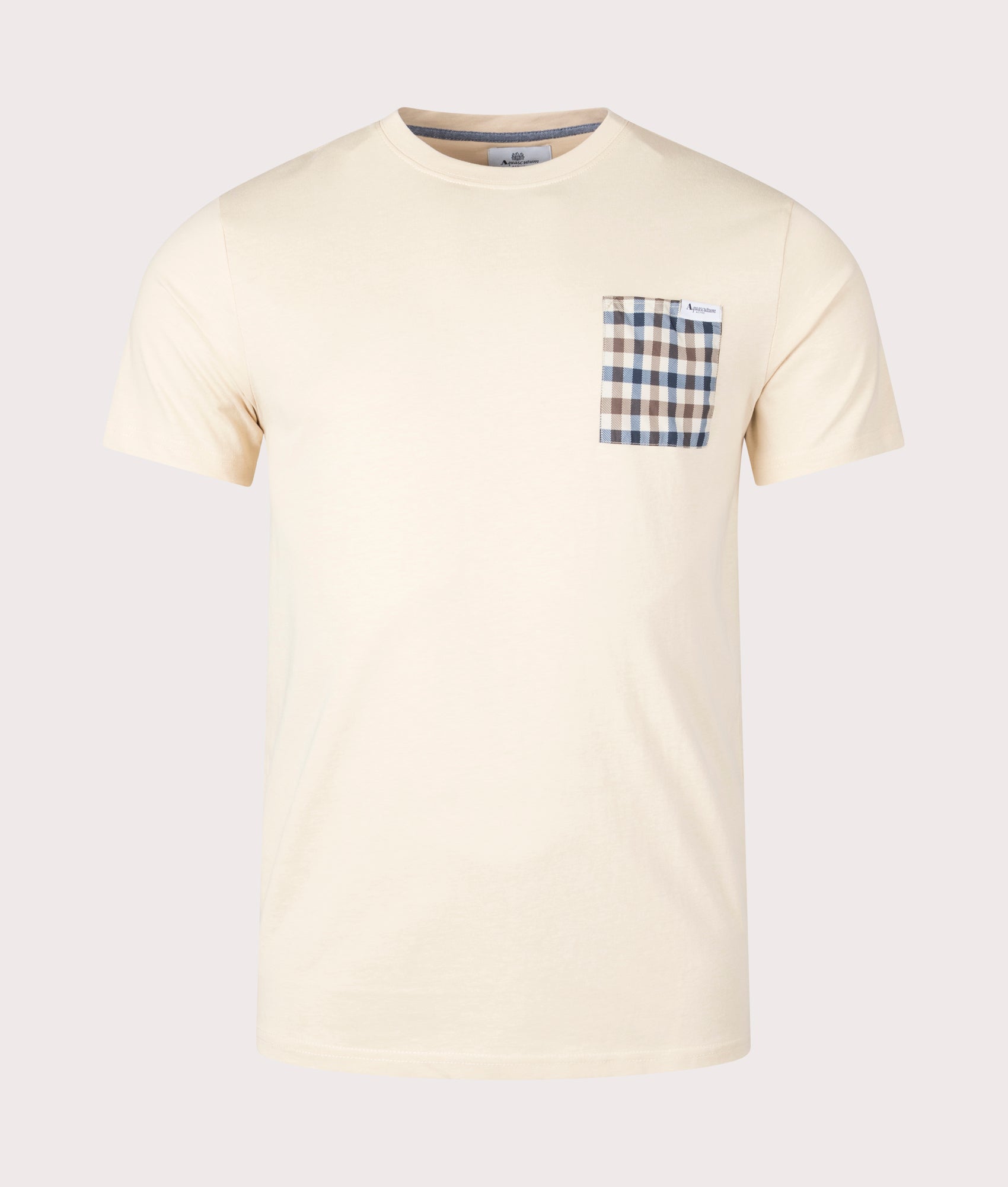 Active Club Check Pocket T Shirt Beige Aquascutum EQVVS