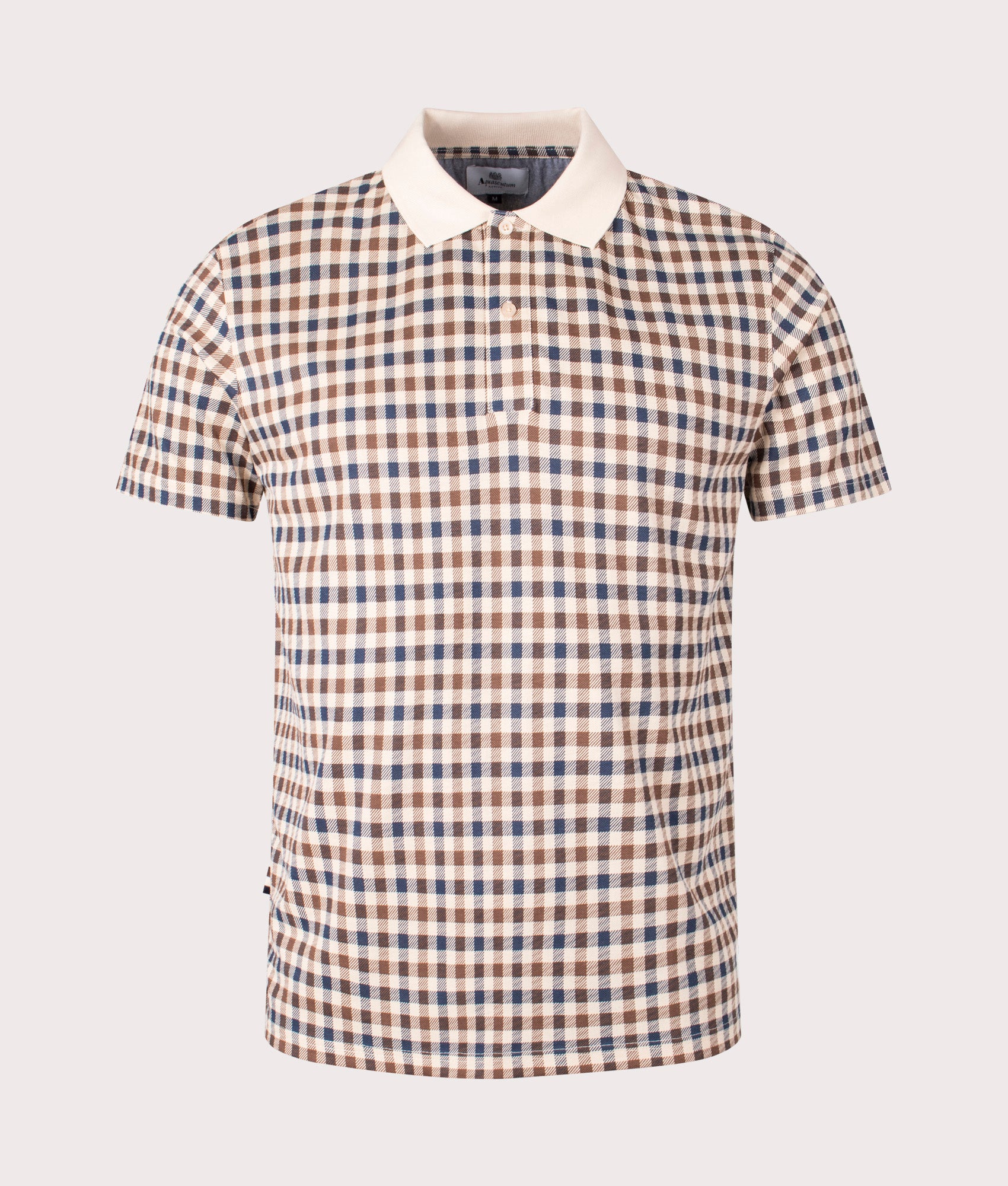 Active Club Check Polo Shirt Beige Check Aquascutum EQVVS