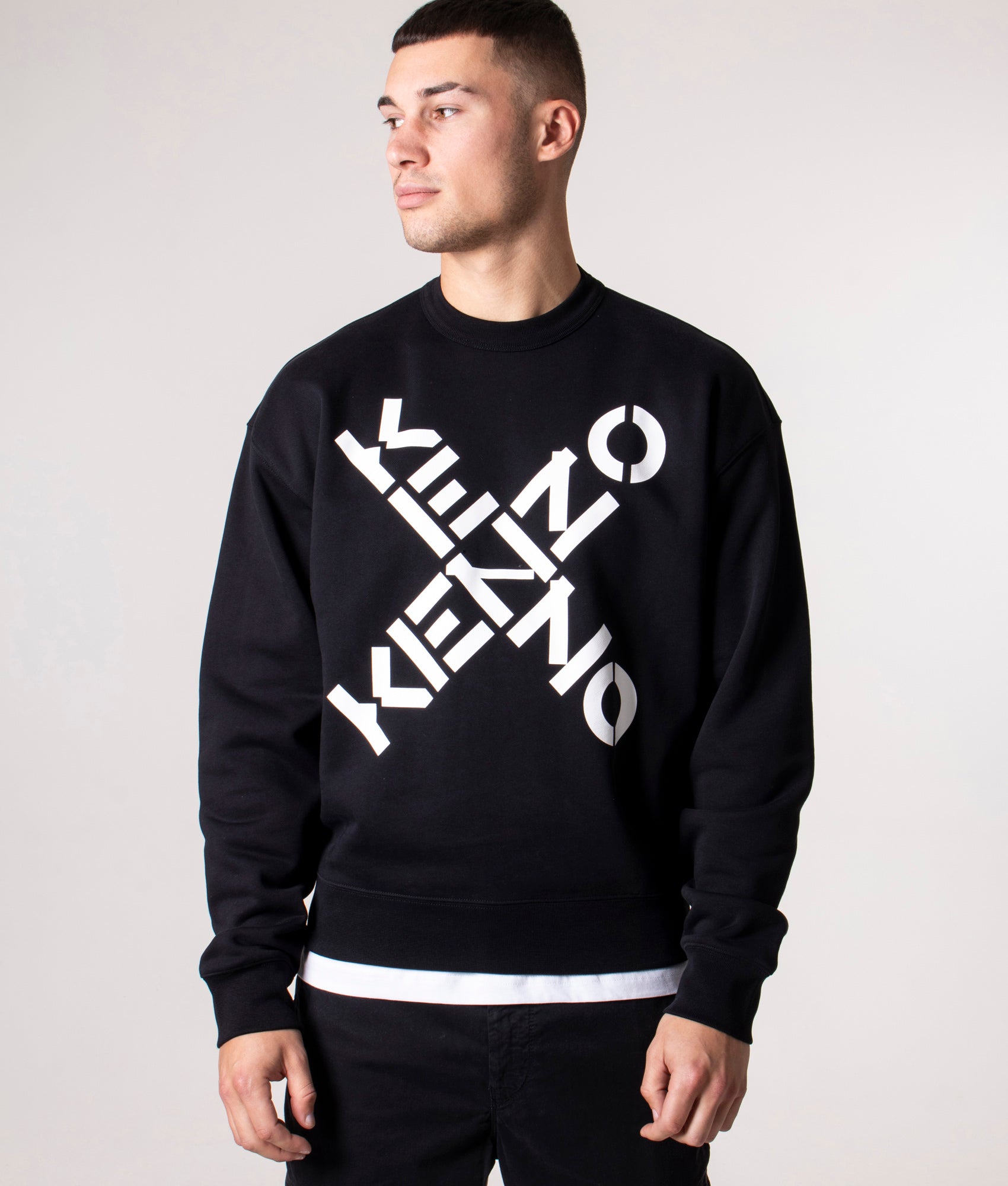 Oversized X Logo Sweatshirt Black | KENZO | EQVVS
