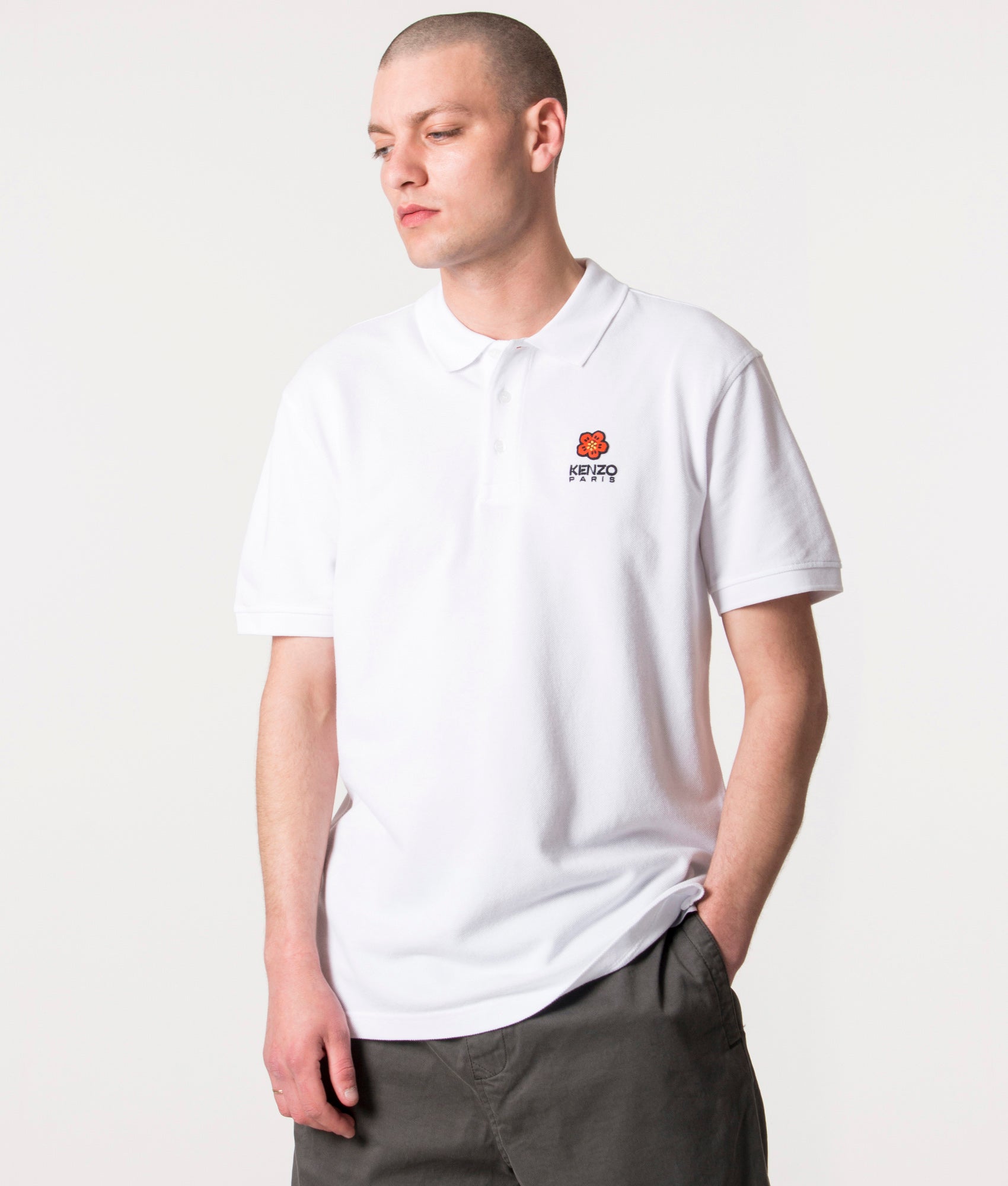 White kenzo shop polo shirt