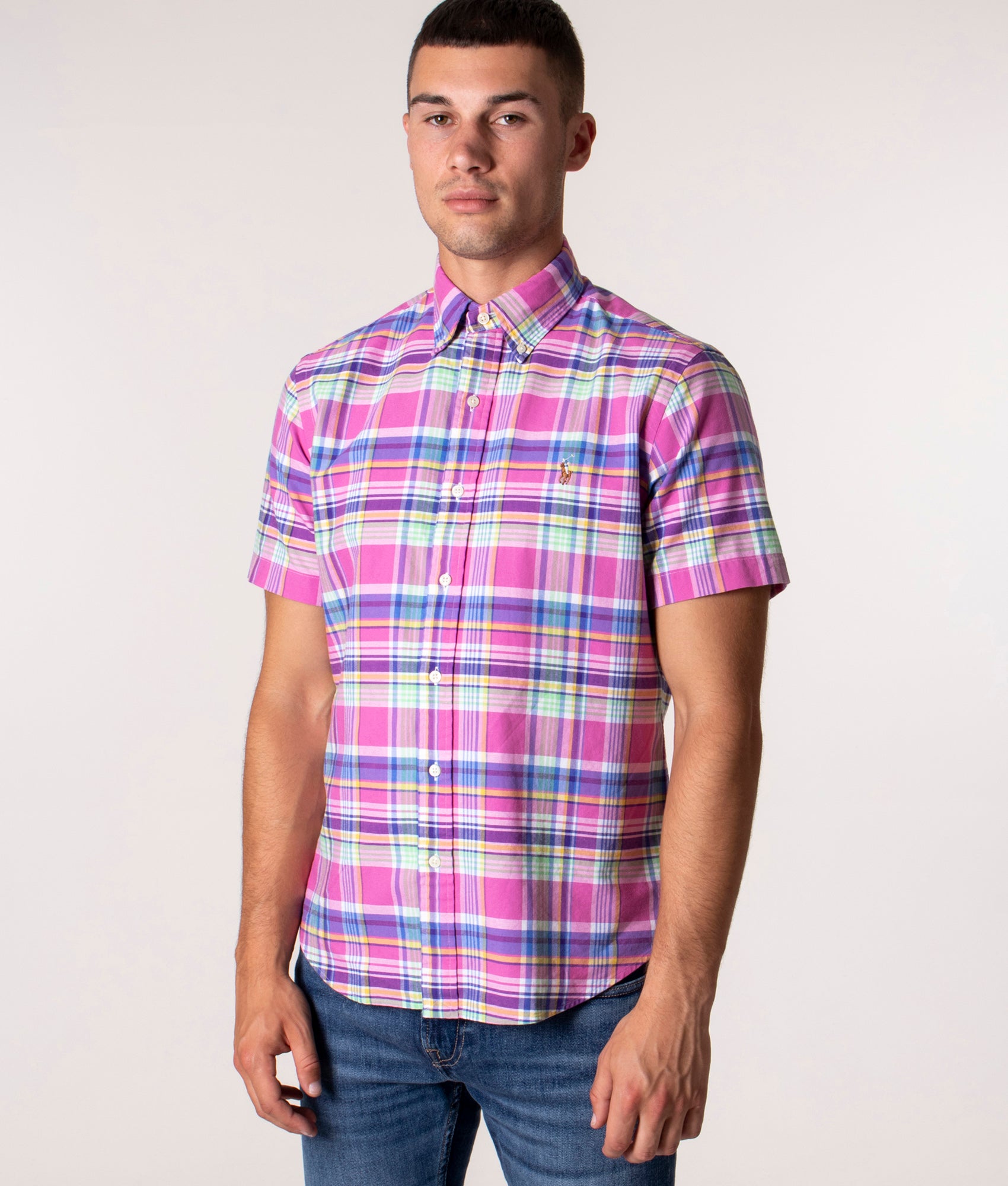 Ralph lauren pink hot sale short sleeve shirt