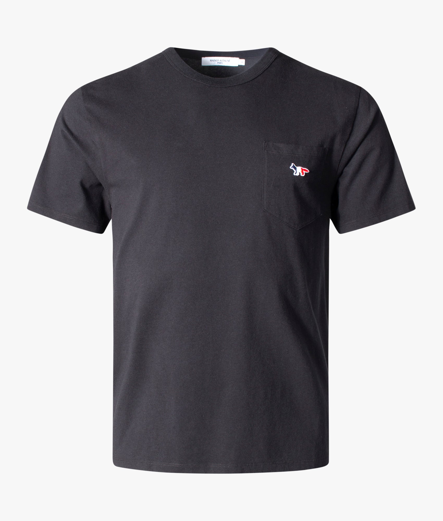 Slim Tricolor Fox Patch Pocket T-Shirt Black | Maison Kitsuné | EQVVS