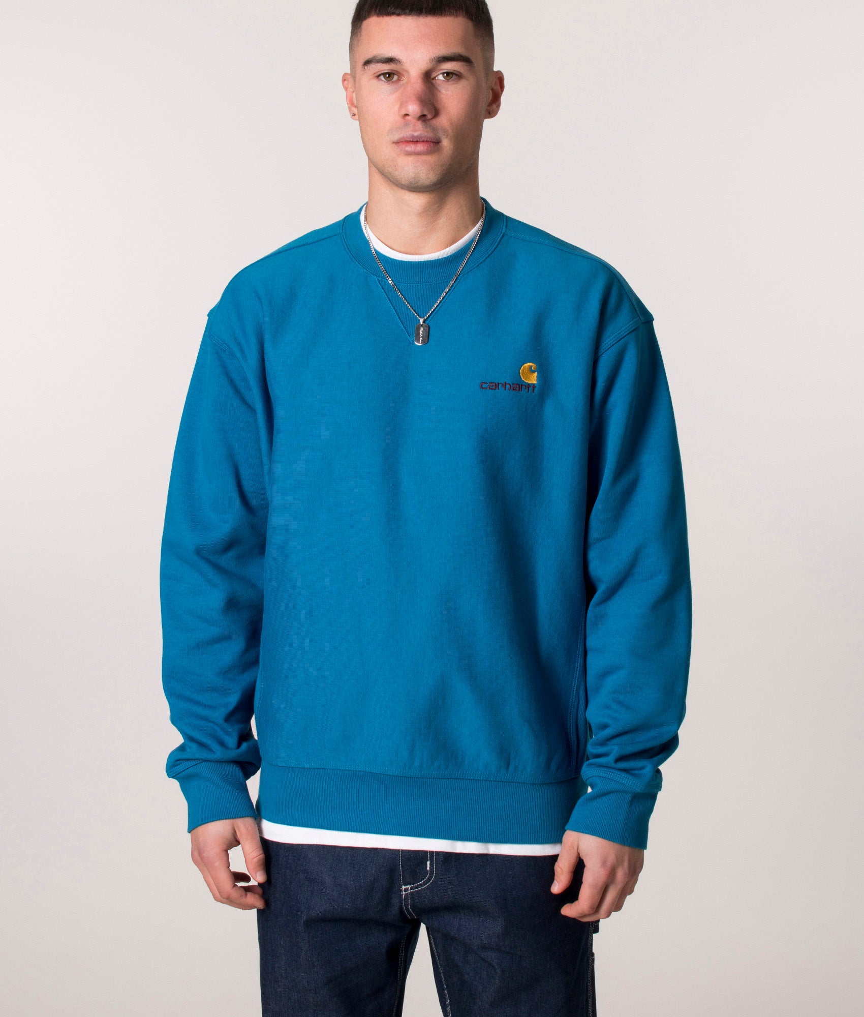 Relaxed Fit American Script Sweatshirt Amalfi Carhartt WIP EQVVS