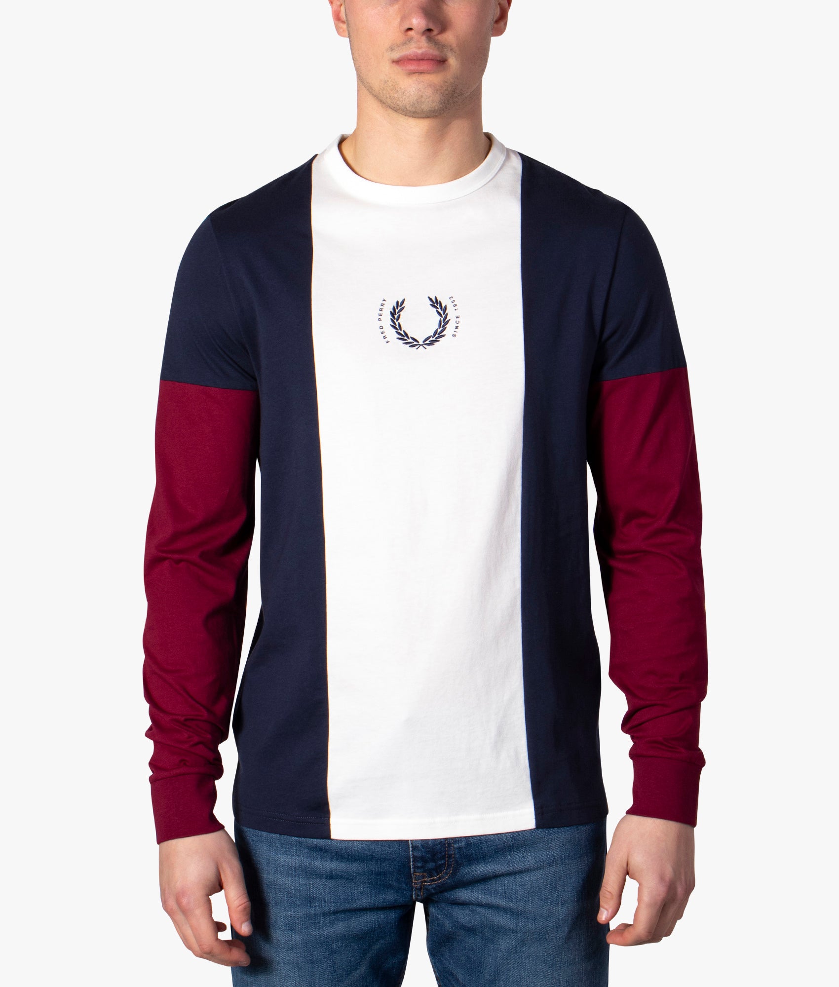 Central Stripe Long Sleeve T-Shirt | Fred Perry | EQVVS
