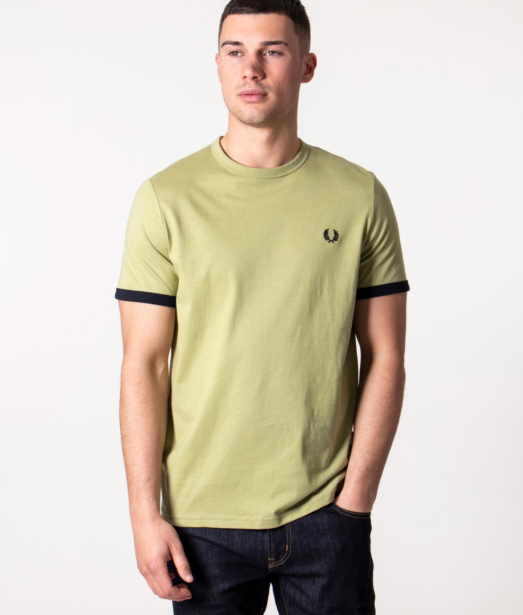 Fred perry ringer t shirt clearance green