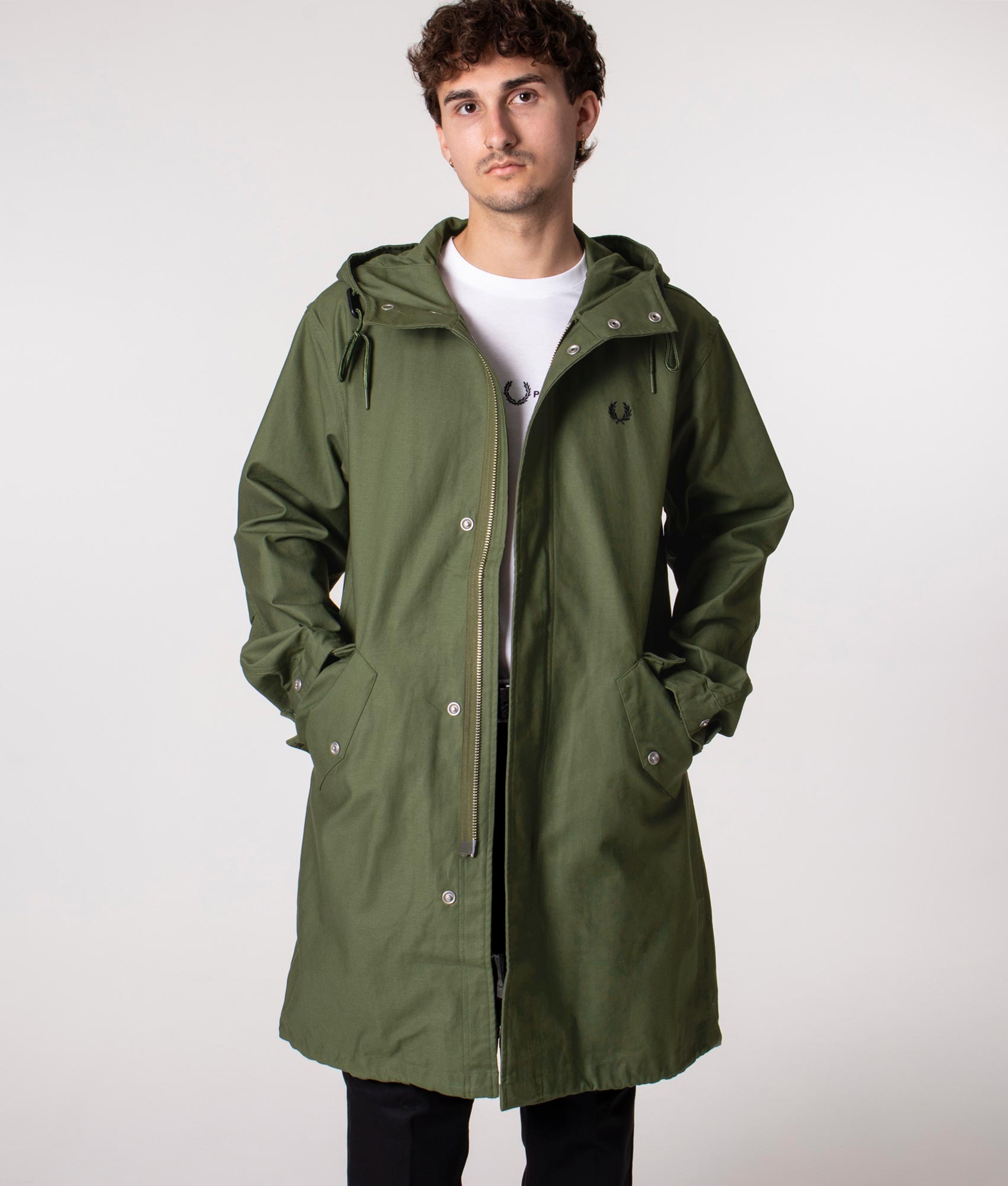 Buy Fred Perry Womens Zip-In Liner Parka Jacket Parka Green