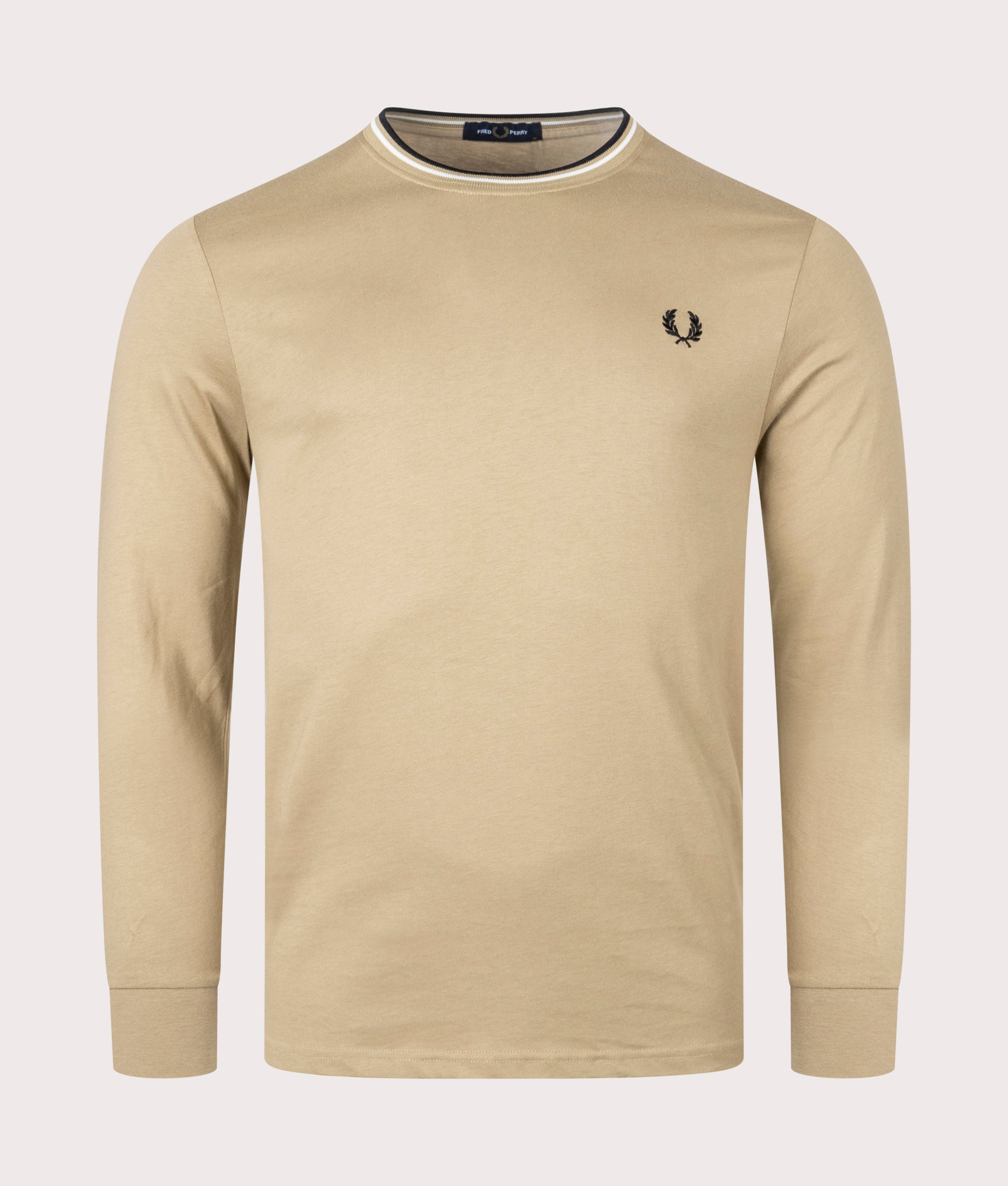 Long Sleeve Twin Tipped T-Shirt Warm Stone | Fred Perry | EQVVS