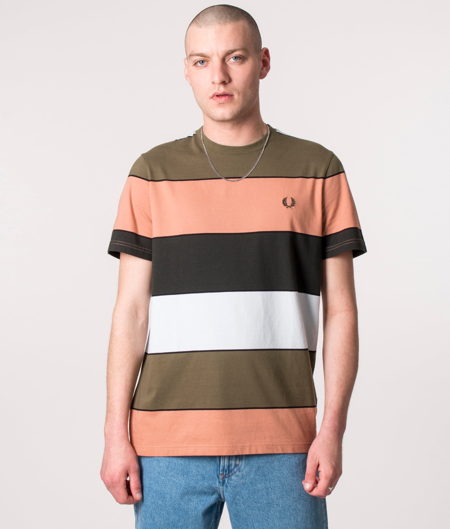 Bold Stripe T-Shirt Light Rust, Fred Perry