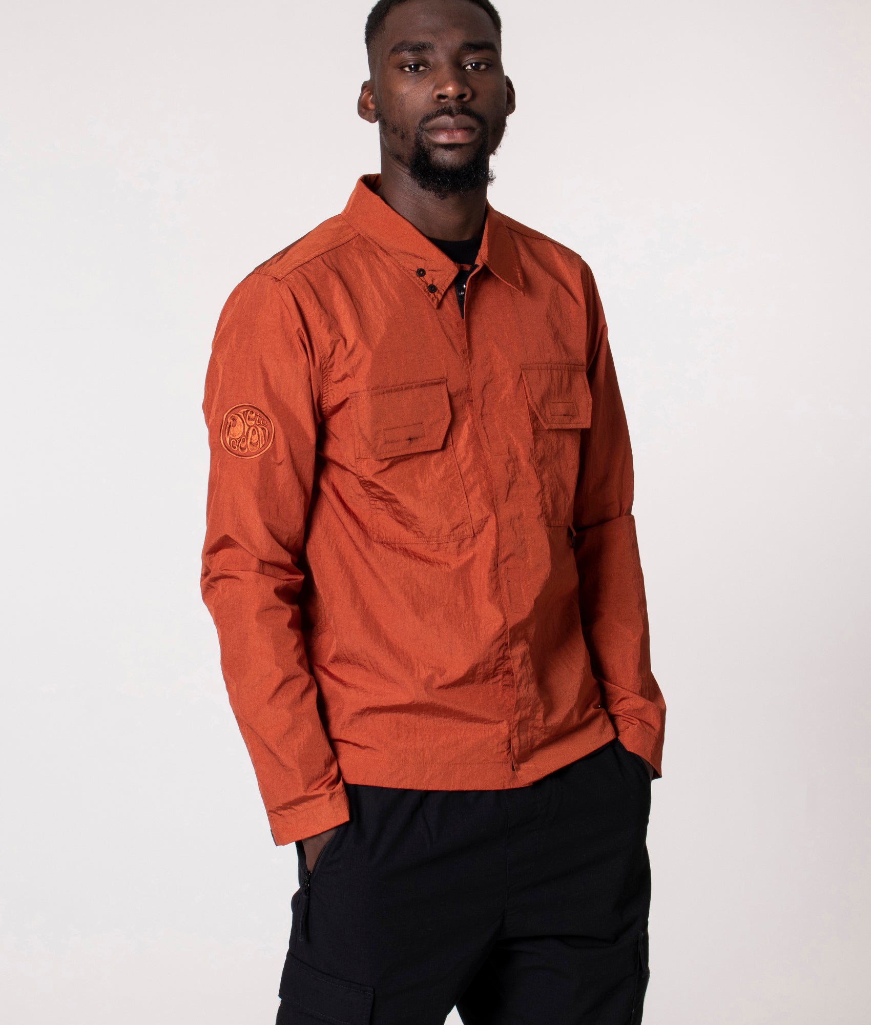 Orange stone island clearance overshirt