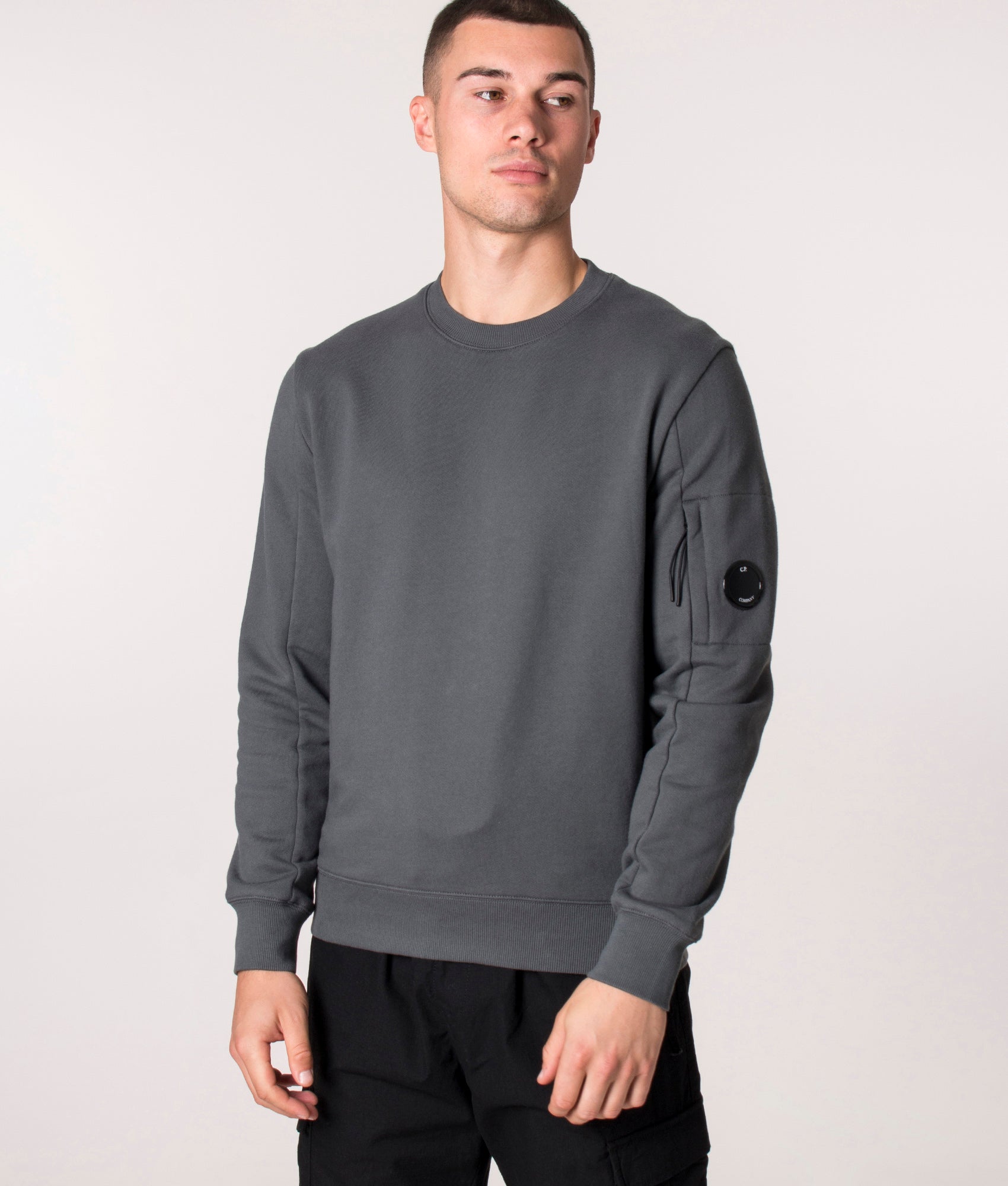 Diagonal Raised Fleece Sweatshirt Dark Grey C.P. Company EQVVS