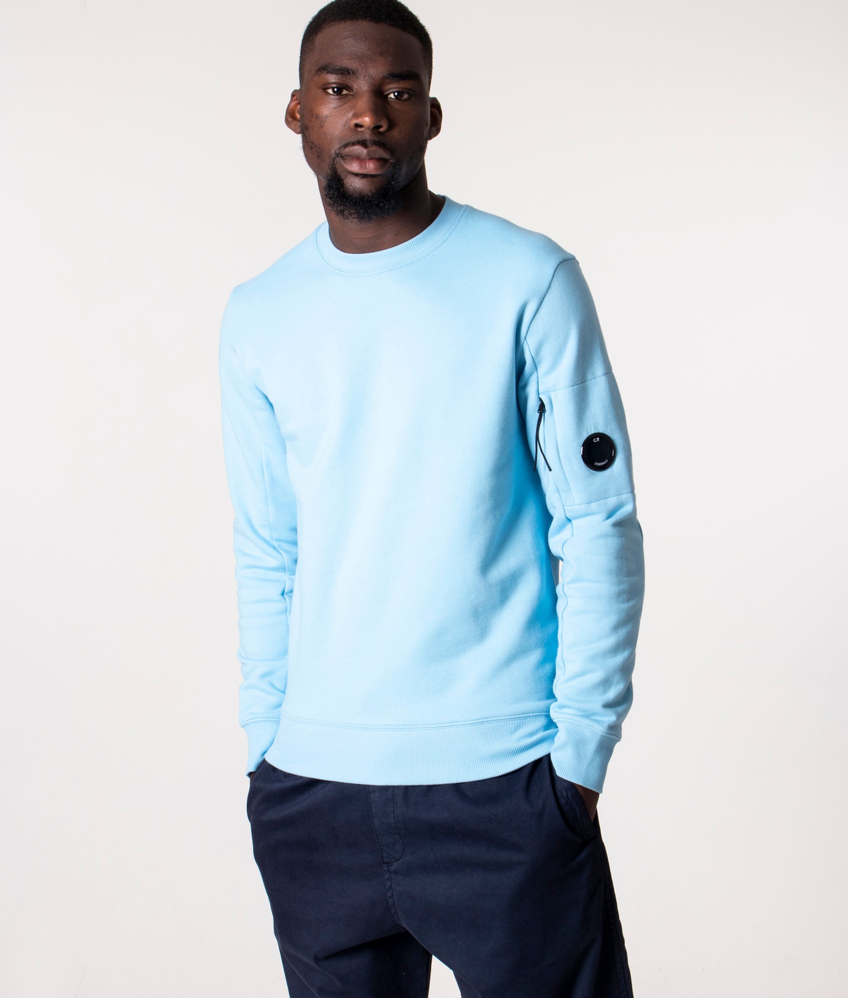 Diagonal Raised Fleece Sweatshirt Sky Blue C.P. Company EQVVS