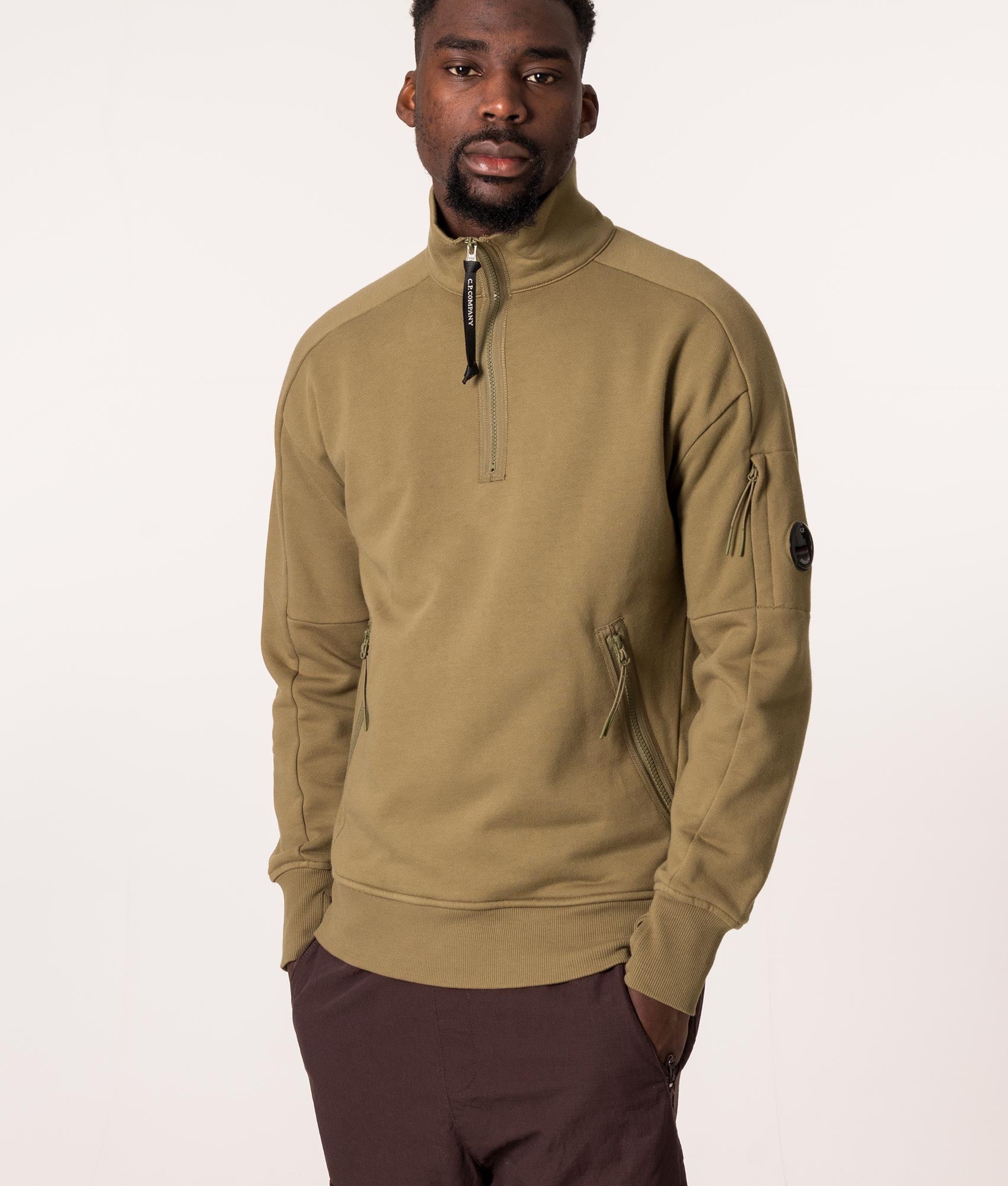 Quarter Zip Fleece Sweatshirt | Lead Gray | C.P. Company | EQVVS