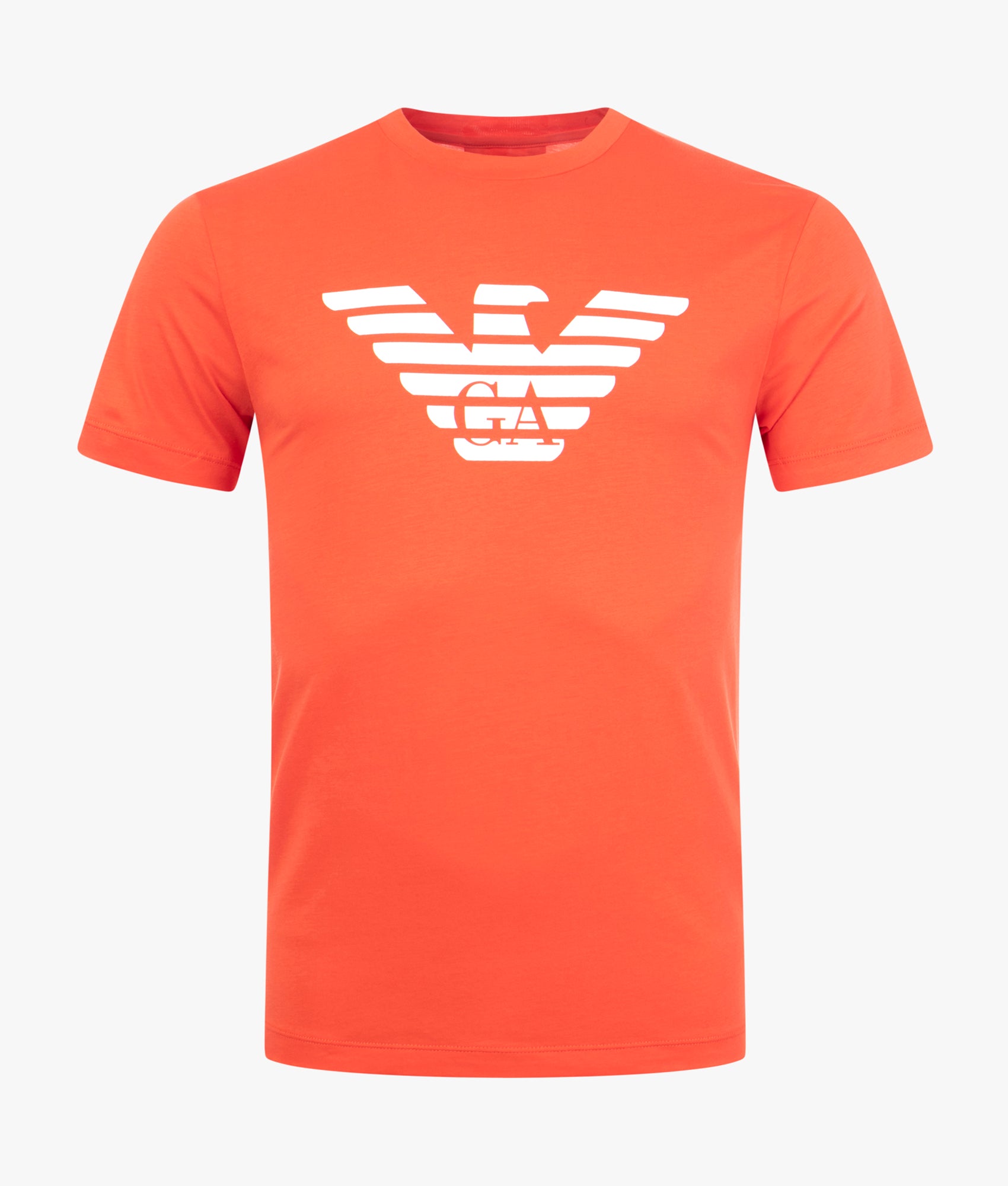 Slim Fit Pima Jersey Eagle Logo T Shirt Rust Eagle Emporio