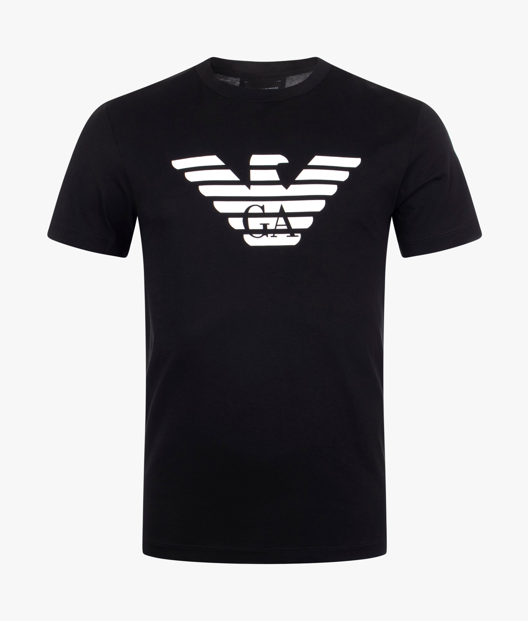 Slim Fit Pima Jersey Eagle Logo T Shirt Black Emporio Armani EQVVS