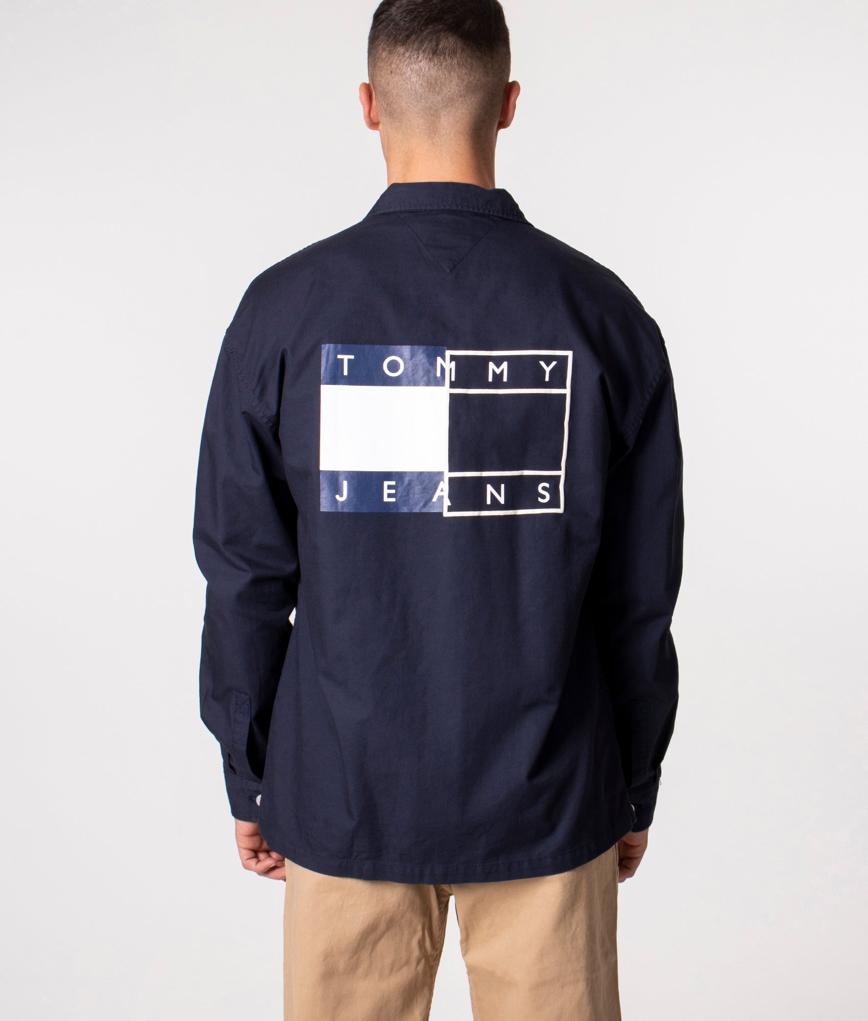 Fit | | Relaxed Overshirt Tommy Jeans Navy Twilight Logo Flag Twisted EQVVS