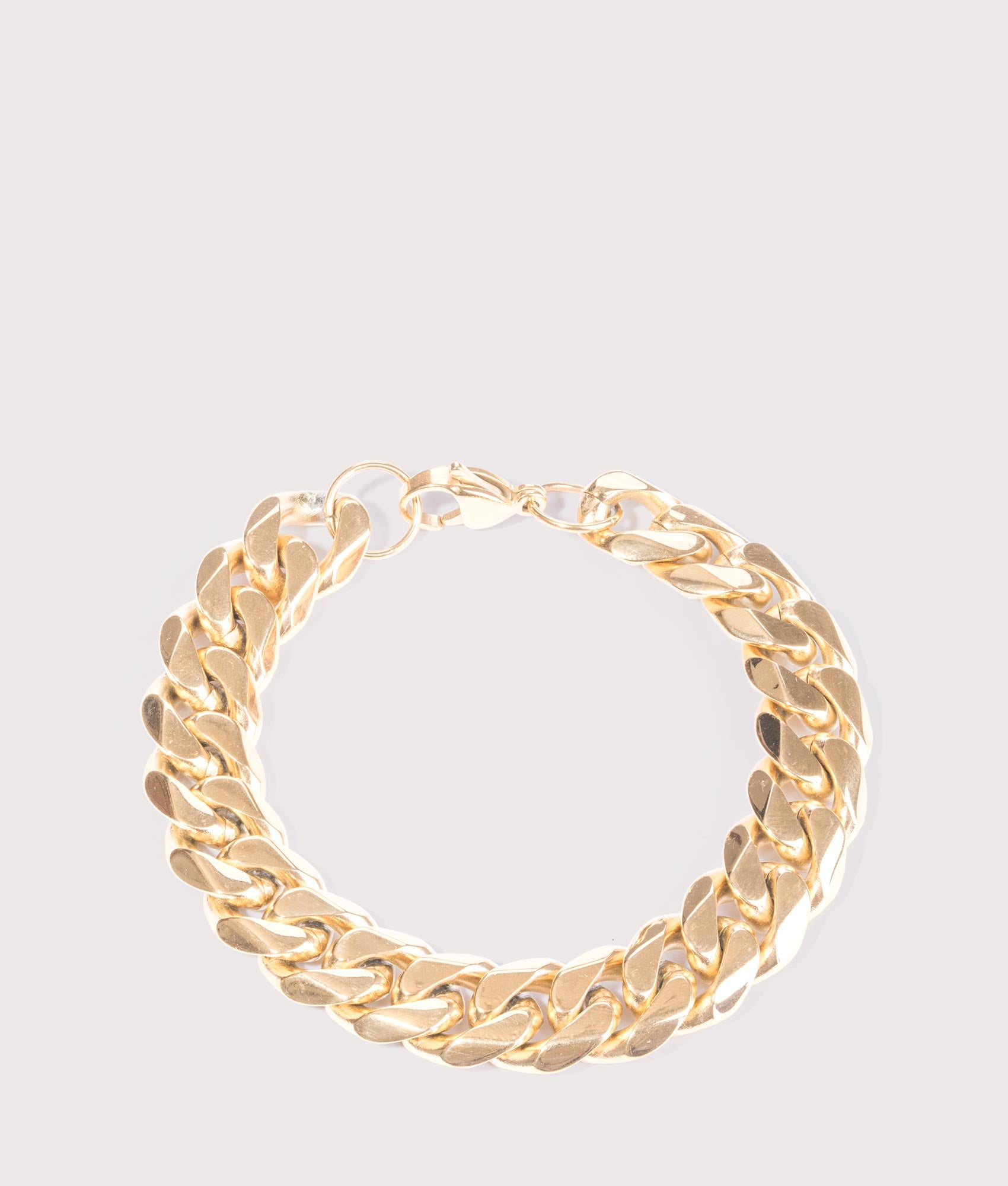 Gold Stainless Steel Cuban Bracelet 21.5cm | The Mysterious Jeweller