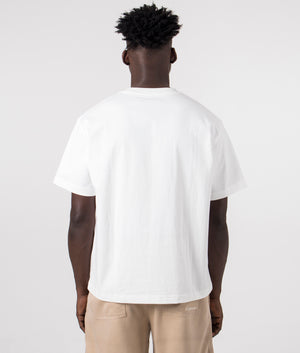 Stretch Heavyweight T-Shirt in White by Pleasures. EQVVS Model Shot.