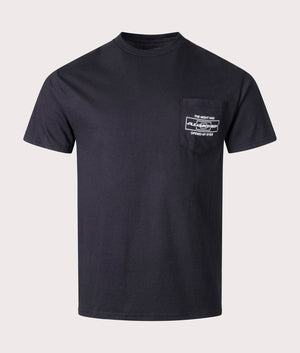 Vision Pocket T-Shirt in Black by Pleasures. EQVVS Front Angle Shot.