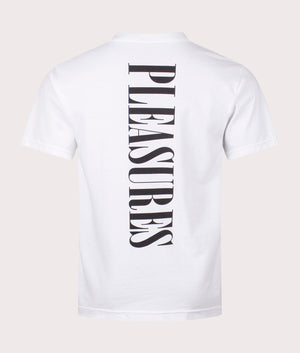 Vertical T-Shirt in White by Pleasures. EQVVS Back Angle Shot.