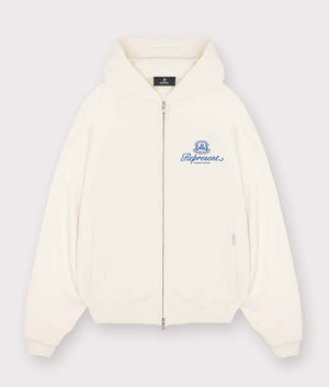 Permanent Vacation Zip Through Hoodie in Antique White by Represent. EQVVS Shot.