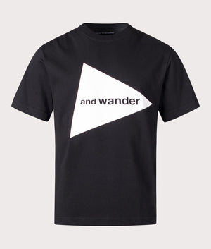 and wander Logo T-Shirt in Black by and Wander. EQVVS Shot.