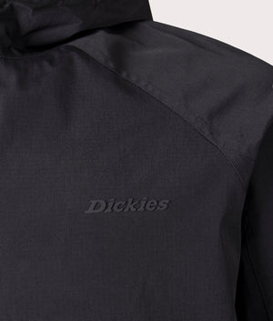 Dickies Ronan Shell Jacket in Black, waterproof. EQVVS detail Shot