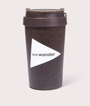 and wander Coffee Tumbler in brown, 350ml Capacity, made of 30% coffee. EQVVS Front Shot 