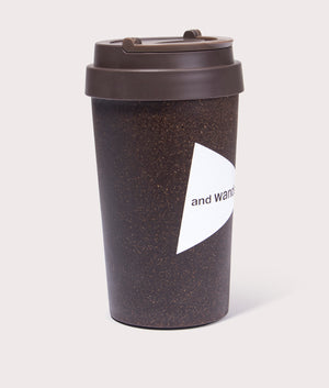 and wander Coffee Tumbler in brown, 350ml Capacity, made of 30% coffee. EQVVS Side Shot 