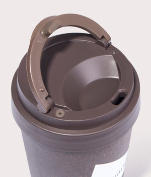 and wander Coffee Tumbler in brown, 350ml Capacity, made of 30% coffee. EQVVS Lid Shot 