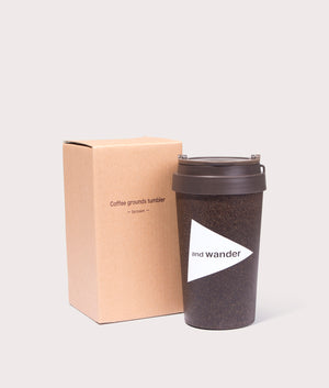 and wander Coffee Tumbler in brown, 350ml Capacity, made of 30% coffee. EQVVS Box Shot 