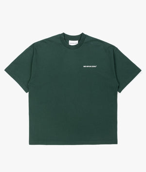 Oversized Uniform T-Shirt in Green from MKI MIYUKI ZOKU. Front angle shot at EQVVS.