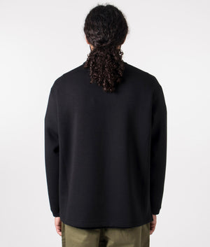 Airly warm sweatshirt by and wander in black. shot at EQVVS.  Reverse shot. 
